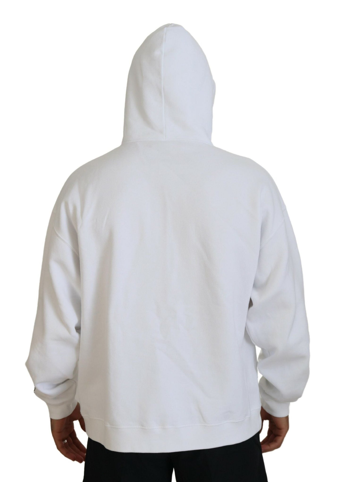 Dsquared�� White Cotton Hooded Printed Men Pullover Men's Sweater (Pre-Owned)