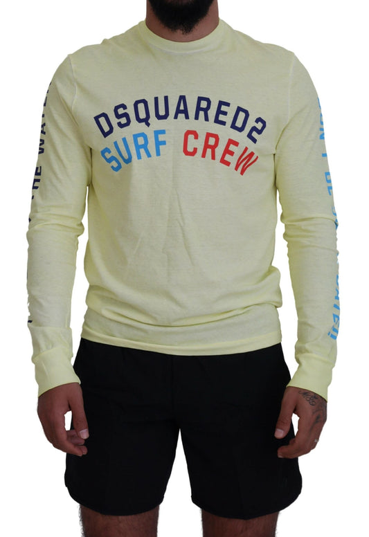 Dsquared�� Yellow Colorful Print Long Sleeves Top Men's T-shirt (Pre-Owned)