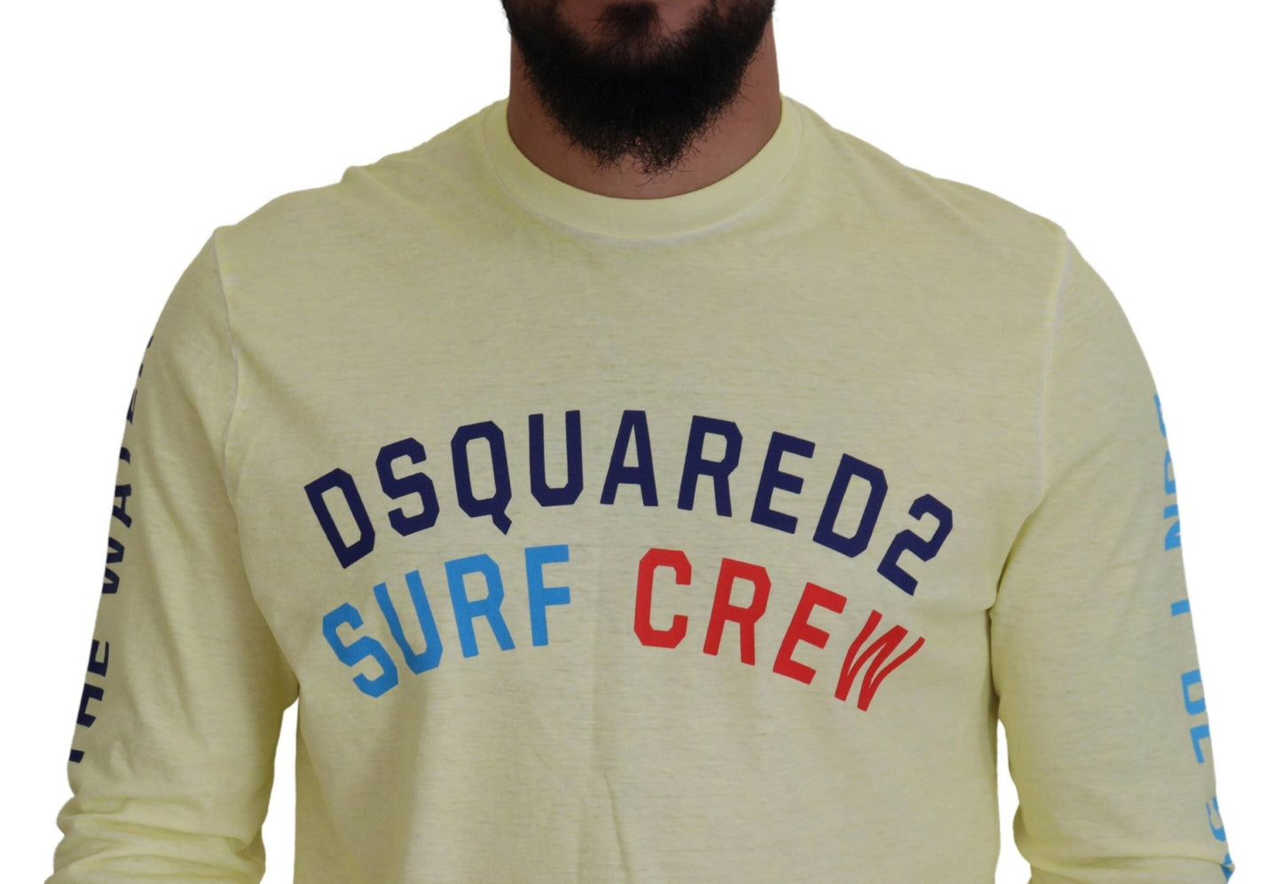 Dsquared�� Yellow Colorful Print Long Sleeves Top Men's T-shirt (Pre-Owned)