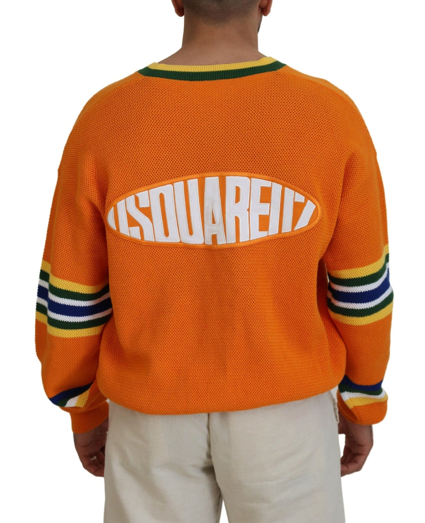 Dsquared�� Orange Cotton Long Sleeves Men Cardigan Men's Sweater (Pre-Owned)