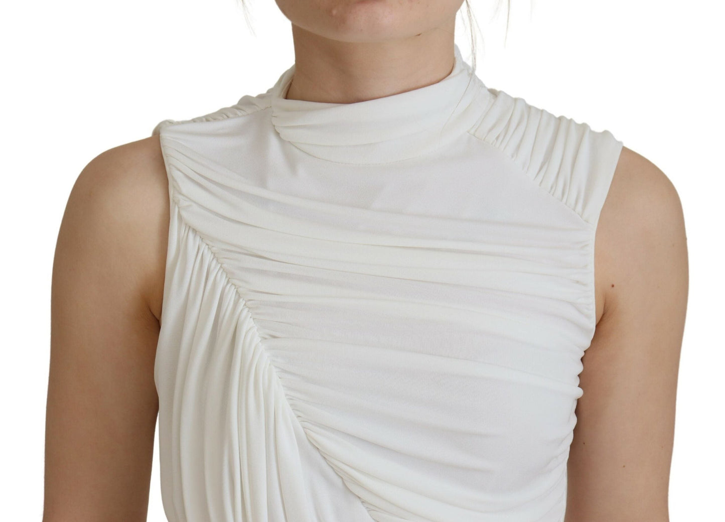 Dsquared�� White Viscose Sleeveless Bodycon Mini Women's Dress (Pre-Owned)