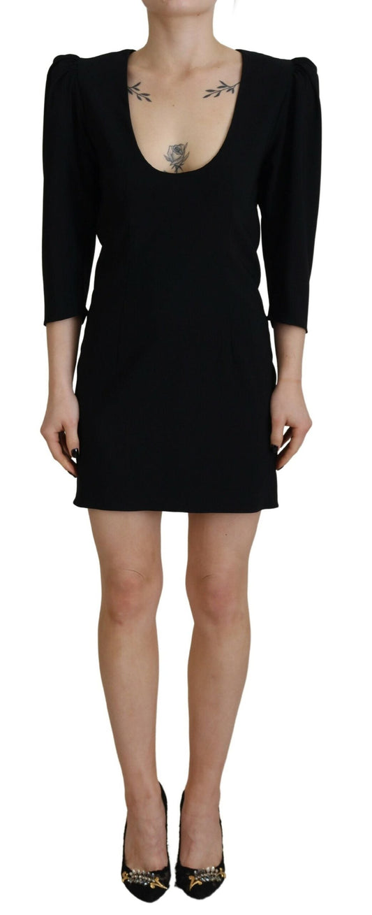 Dsquared�� Black Polyester Long Sleeves Bodycon Sheath Women's Dress (Pre-Owned)