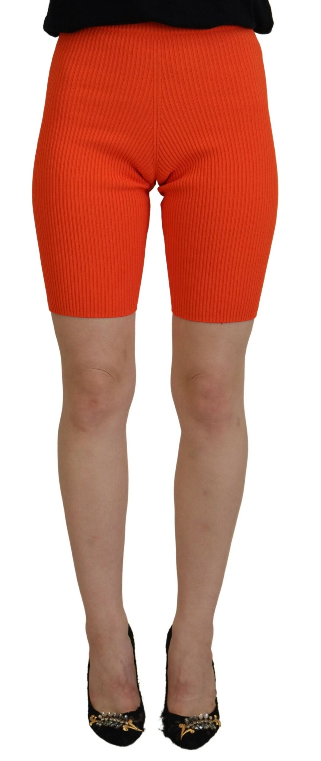 Dsquared�� Orange Viscose Mid Waist Slim Fit Bermuda Women's Shorts (Pre-Owned)