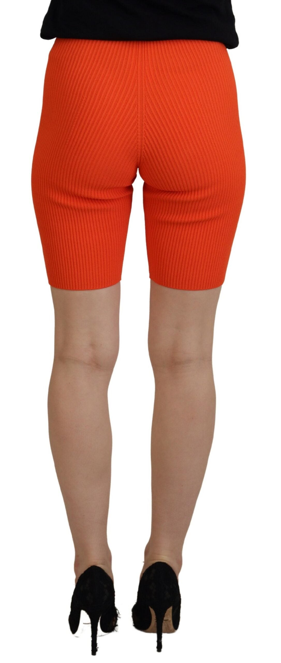 Dsquared�� Orange Viscose Mid Waist Slim Fit Bermuda Women's Shorts (Pre-Owned)