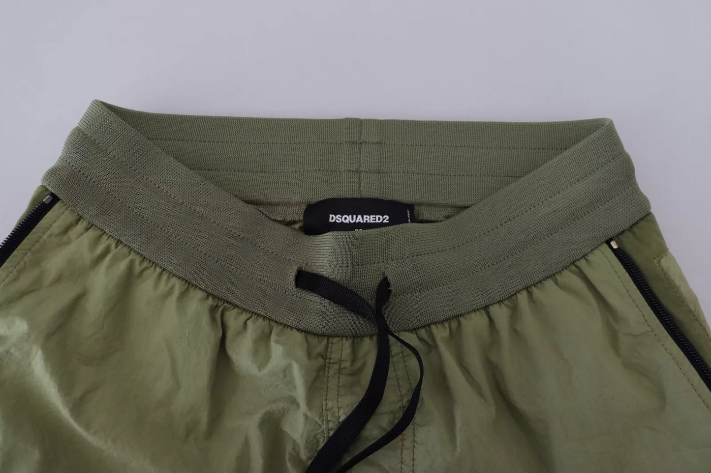 Dsquared�� Green Cotton Mid Waist Drawstring Tapered Women's Shorts (Pre-Owned)