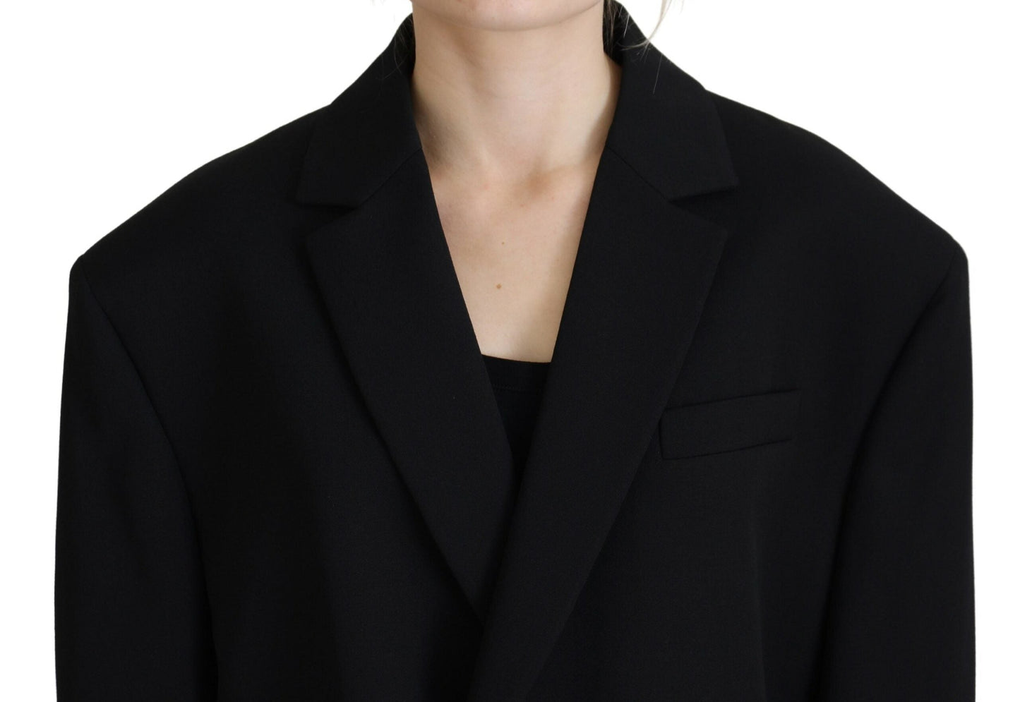 Dsquared�� Black Double Breasted Coat Blazer Women's Jacket (Pre-Owned)