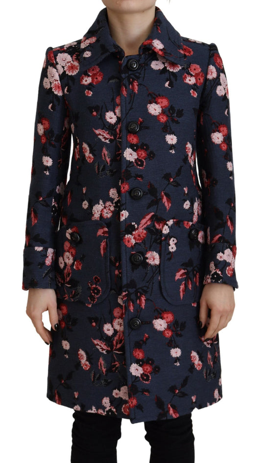 Dsquared�� Multicolor Printed Women Long Coat Blazer Women's Jacket (Pre-Owned)