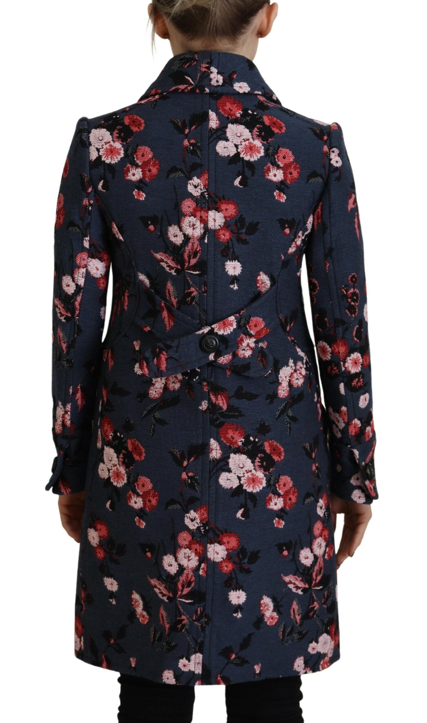 Dsquared�� Multicolor Printed Women Long Coat Blazer Women's Jacket (Pre-Owned)