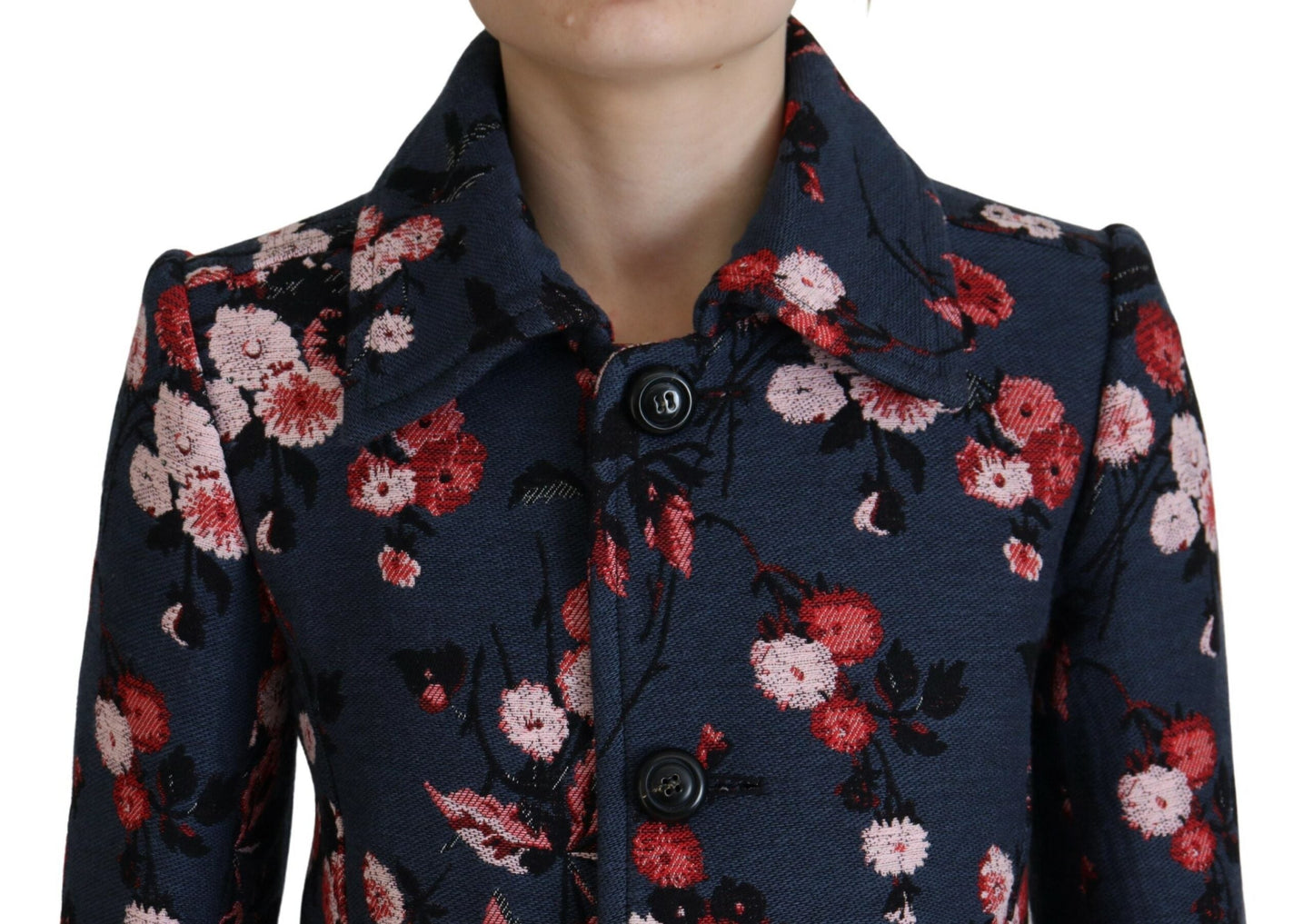 Dsquared�� Multicolor Printed Women Long Coat Blazer Women's Jacket (Pre-Owned)