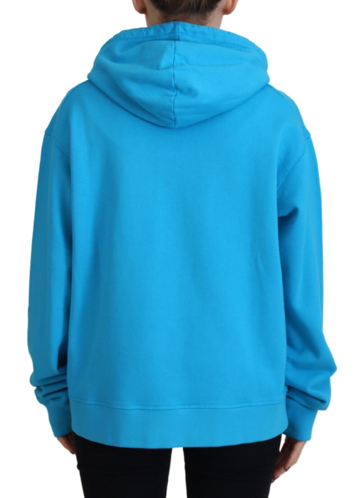 Dsquared�� Blue Logo Print Cotton Hoodie Sweatshirt Women's Sweater (Pre-Owned)