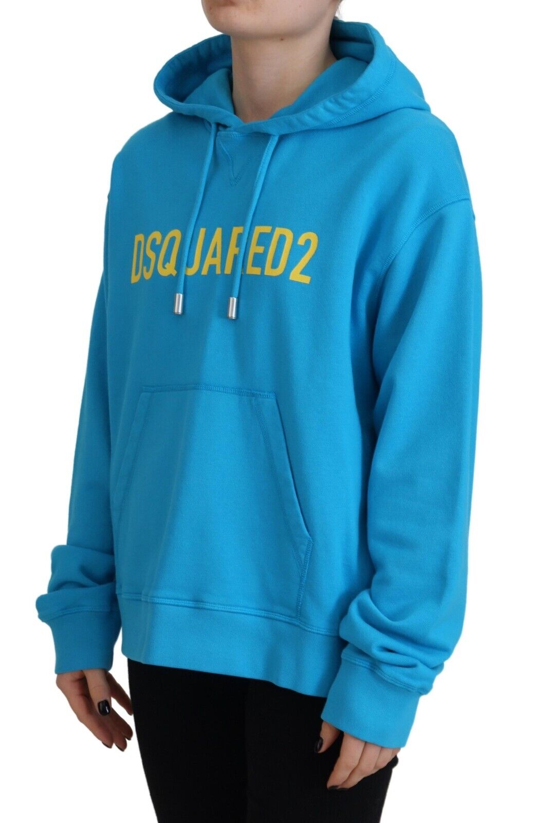 Dsquared�� Blue Logo Print Cotton Hoodie Sweatshirt Women's Sweater (Pre-Owned)