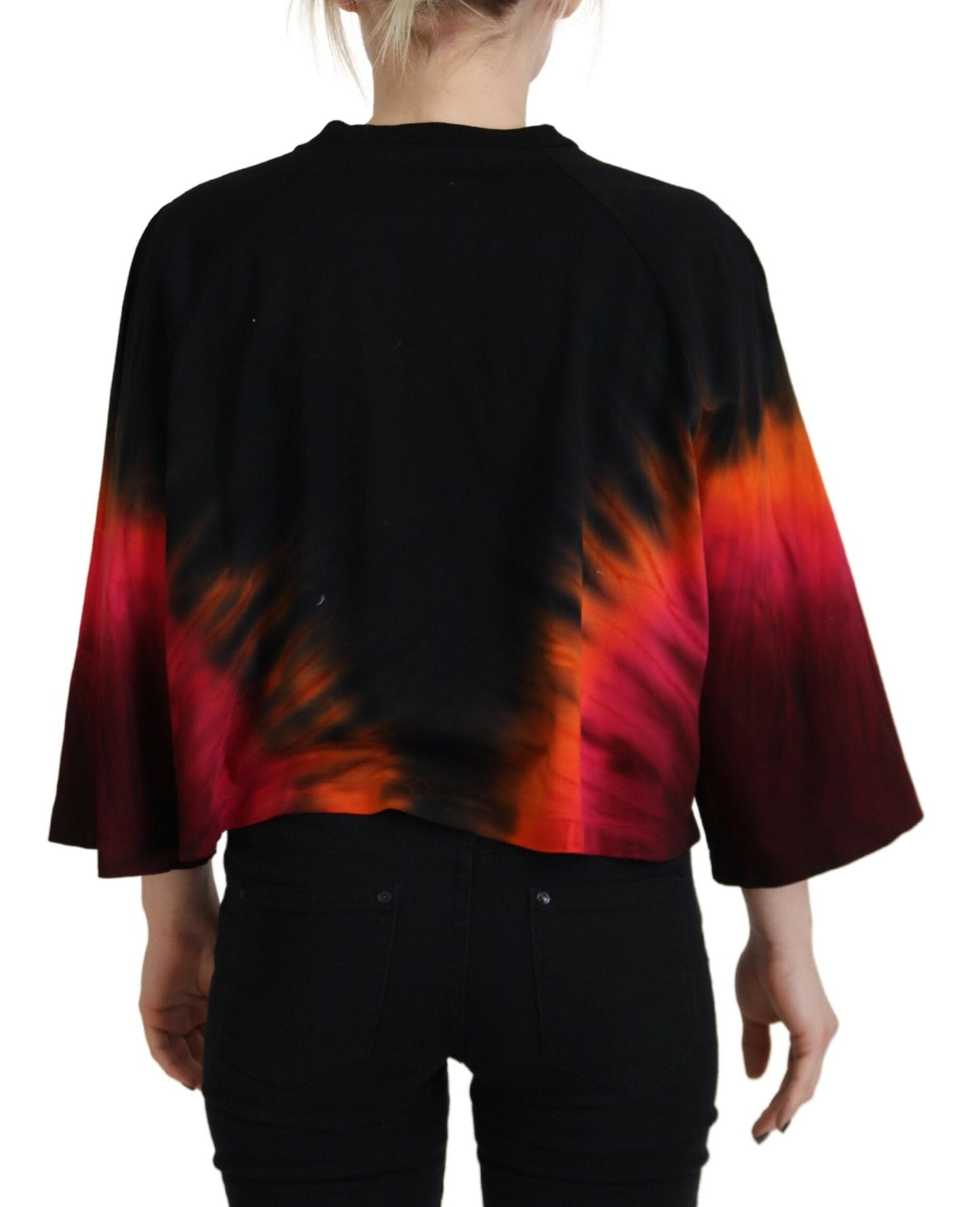 Dsquared�� Black Cotton Tie Dye Crew Neck Casual Women's Top (Pre-Owned)
