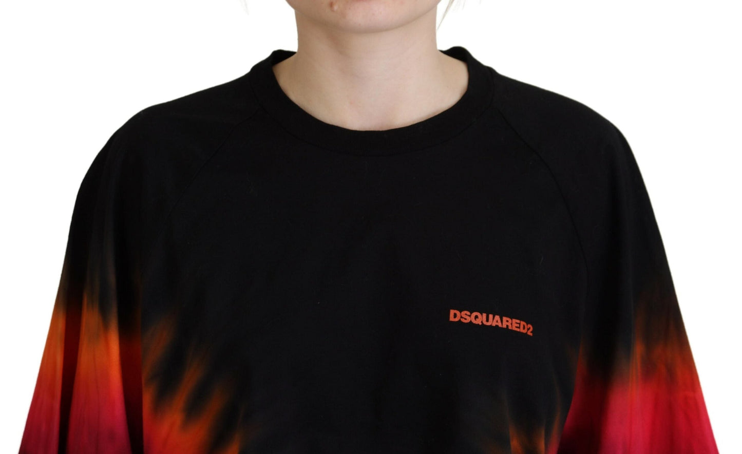 Dsquared�� Black Cotton Tie Dye Crew Neck Casual Women's Top (Pre-Owned)