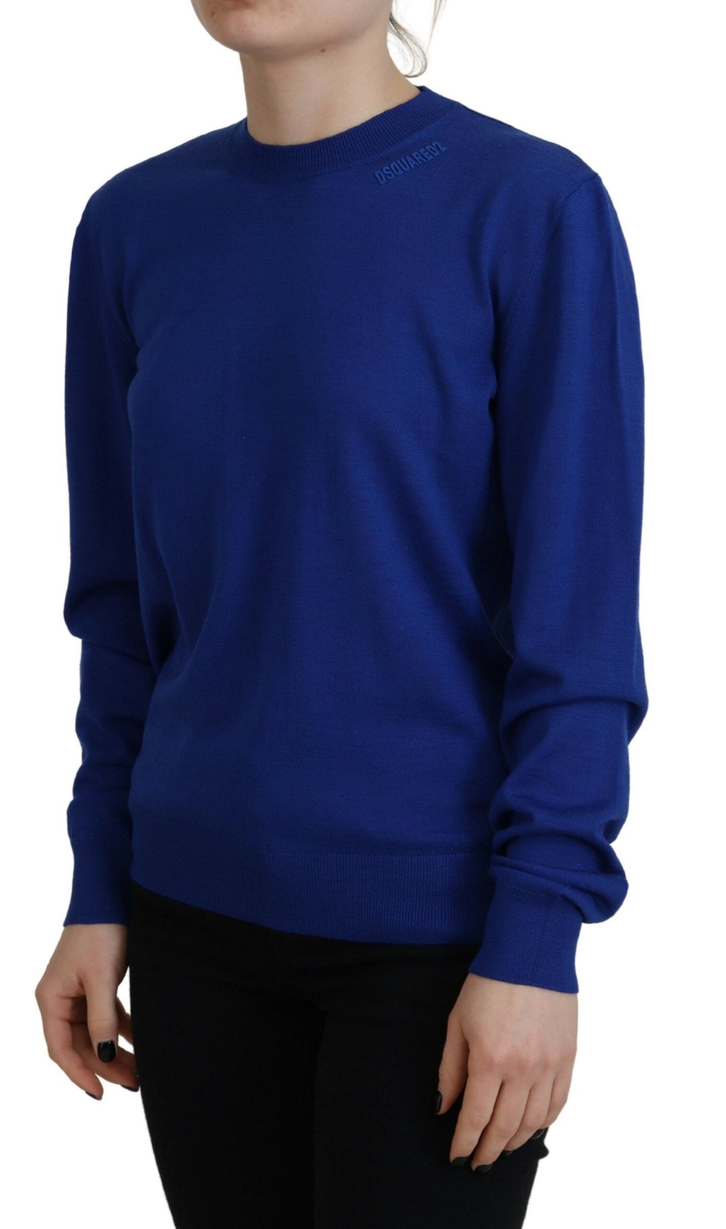 Dsquared�� Blue Long Sleeve Crew Neck Casual Women's Sweater (Pre-Owned)