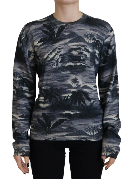 Dsquared�� Black Long Sleeve Thunder Sky Print Casual Women's Sweater (Pre-Owned)