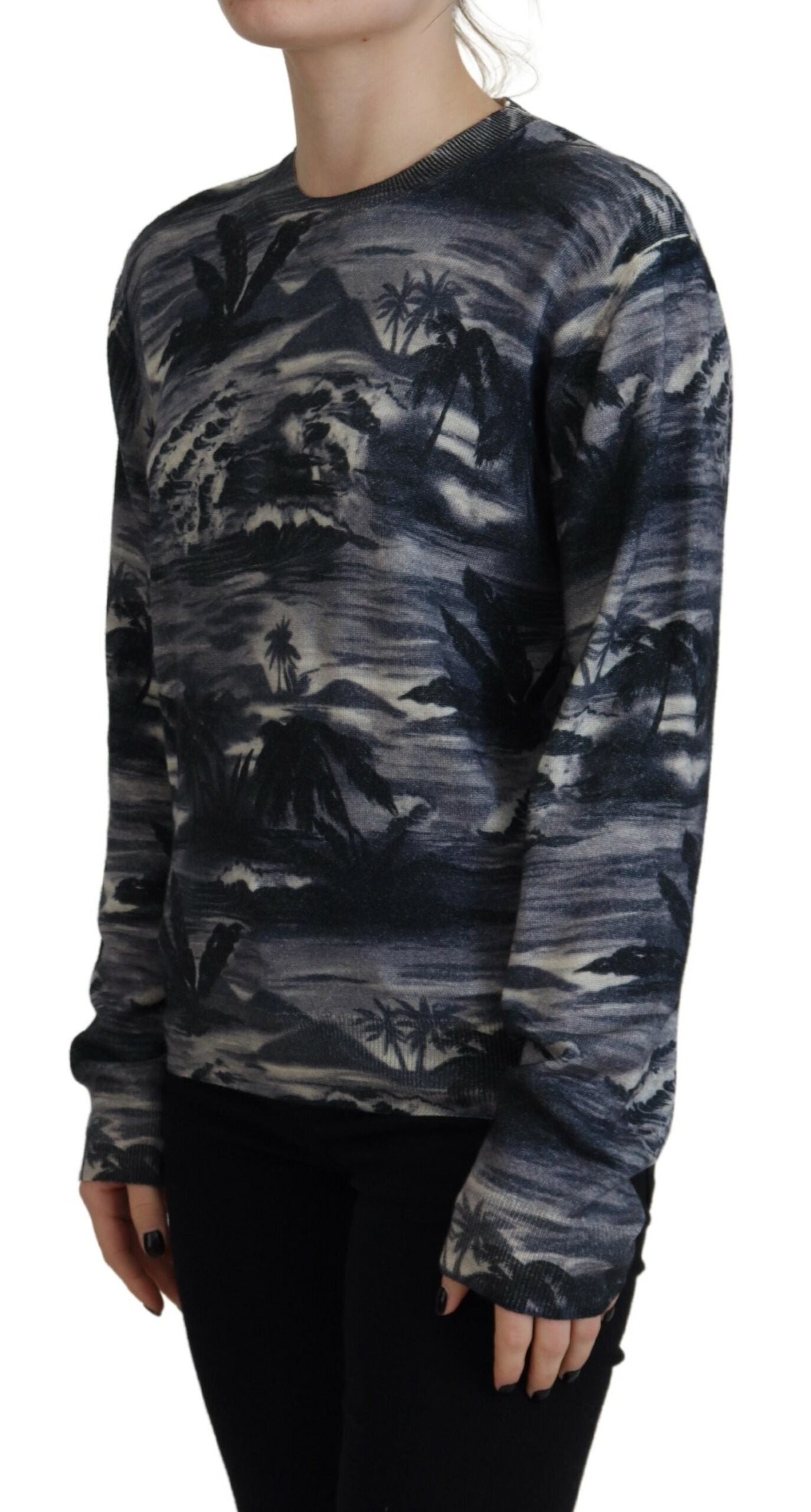 Dsquared�� Black Long Sleeve Thunder Sky Print Casual Women's Sweater (Pre-Owned)