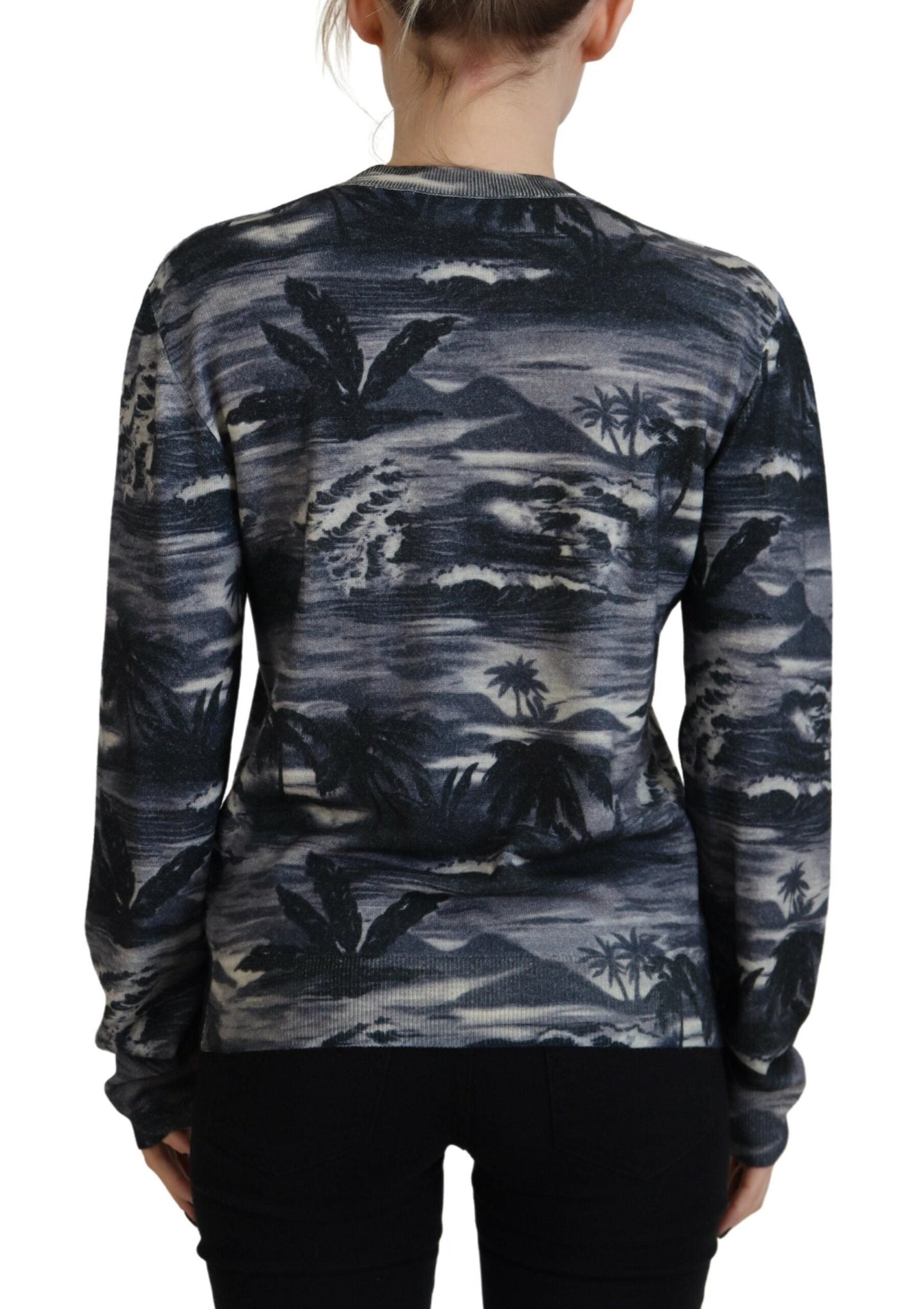 Dsquared�� Black Long Sleeve Thunder Sky Print Casual Women's Sweater (Pre-Owned)