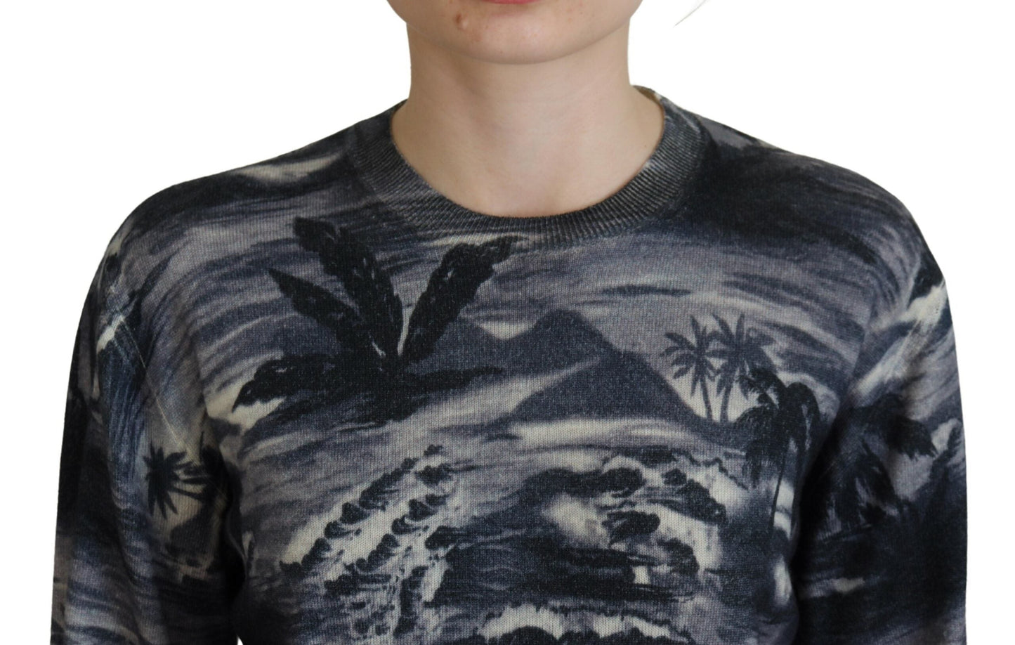Dsquared�� Black Long Sleeve Thunder Sky Print Casual Women's Sweater (Pre-Owned)