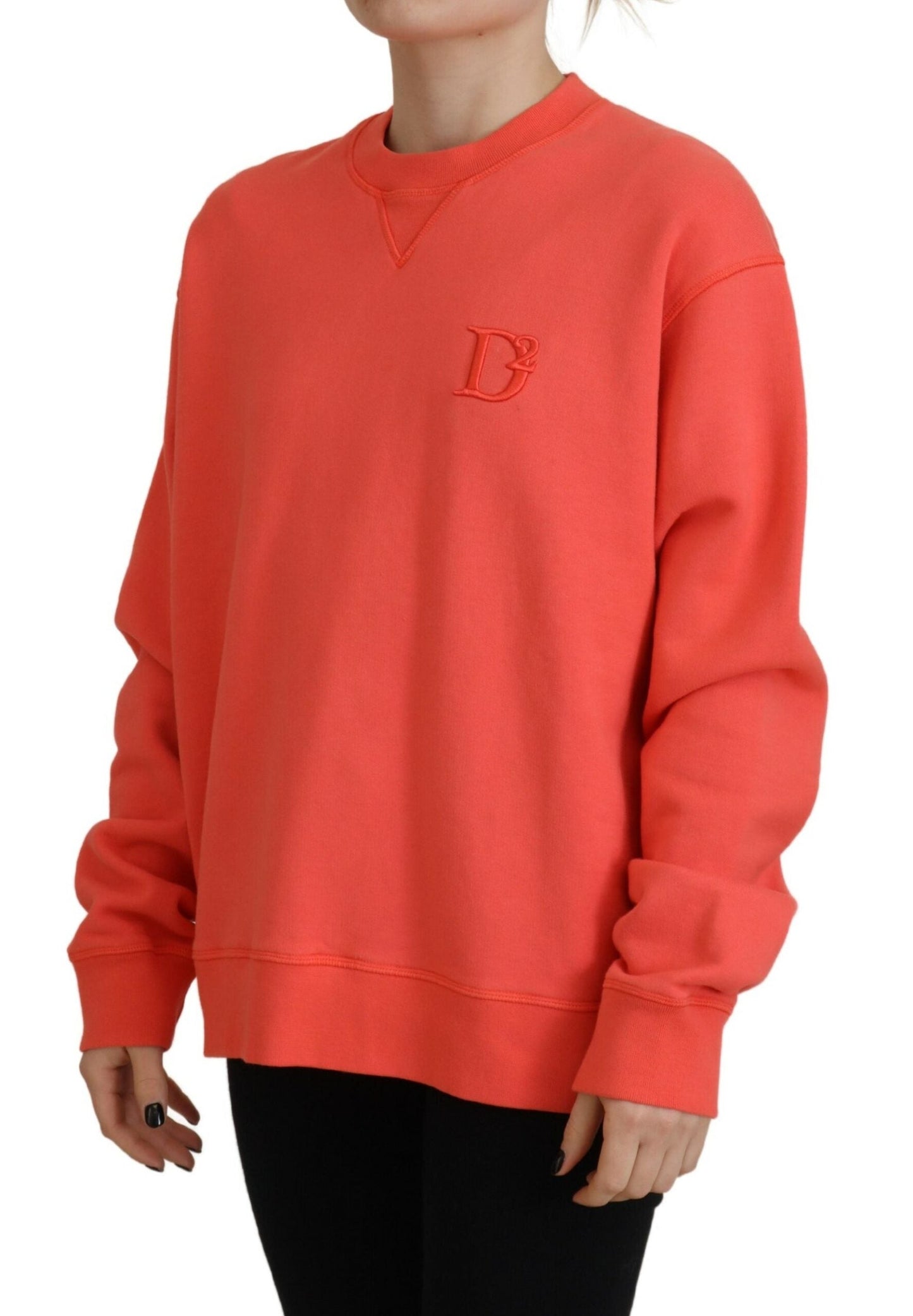 Dsquared�� Pink Logo Embroidery Women Long Sleeve Women's Sweater (Pre-Owned)