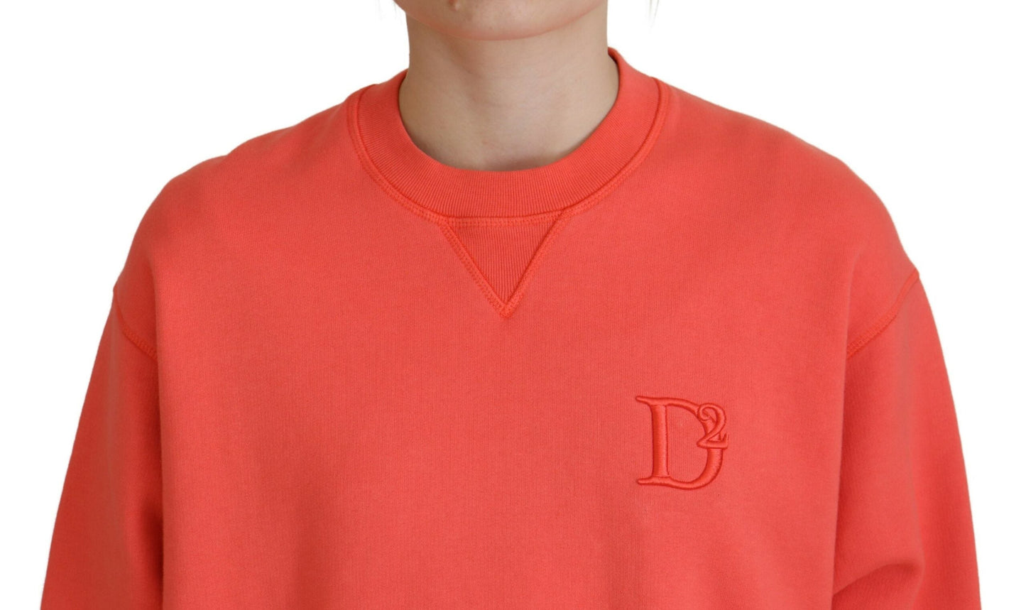 Dsquared�� Pink Logo Embroidery Women Long Sleeve Women's Sweater (Pre-Owned)