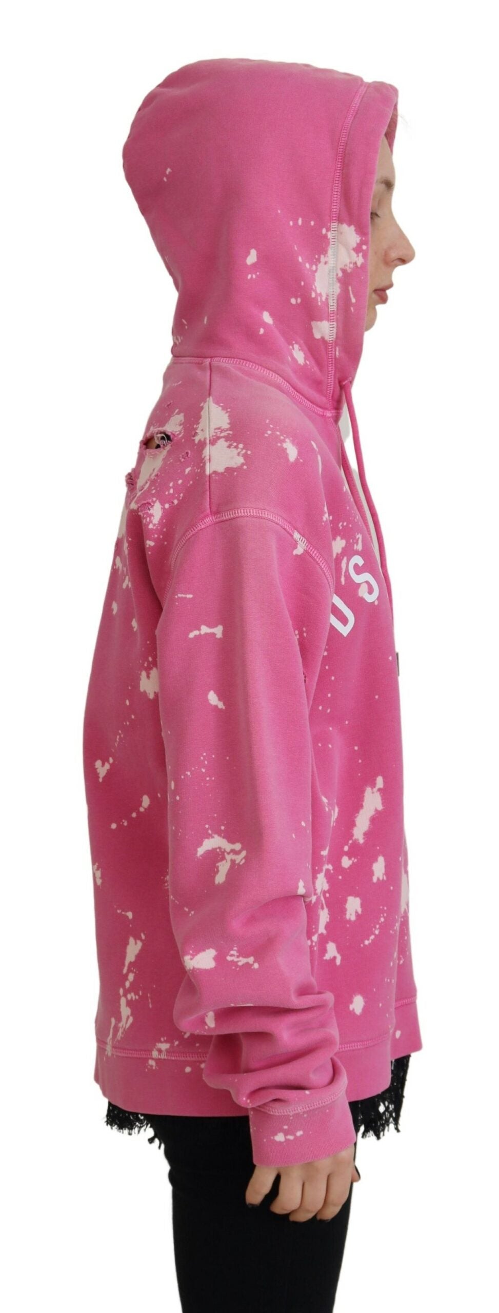 Dsquared�� Pink Logo Print Cotton Hoodie Sweatshirt Women's Sweater (Pre-Owned)