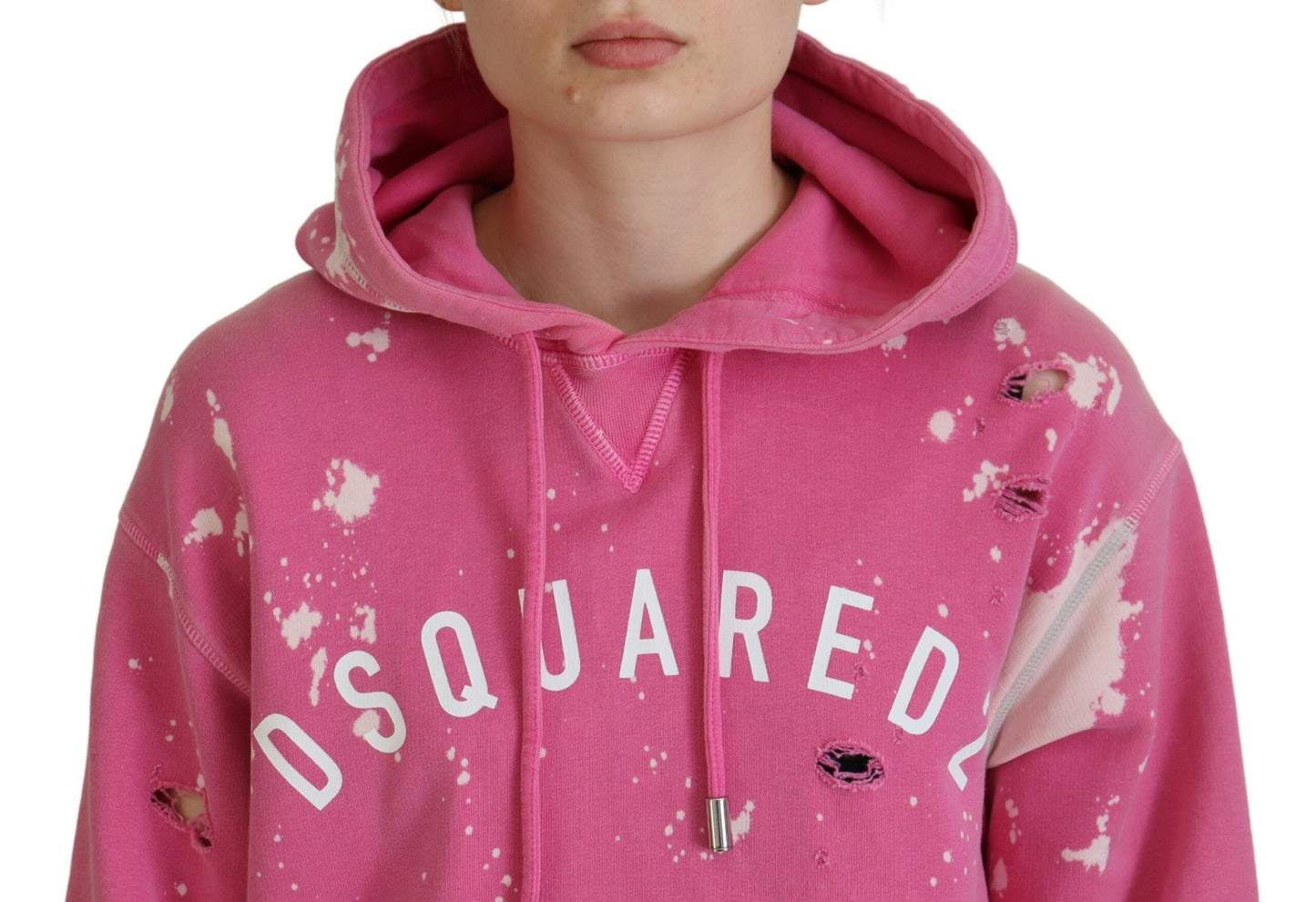 Dsquared�� Pink Logo Print Cotton Hoodie Sweatshirt Women's Sweater (Pre-Owned)