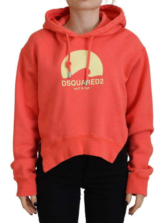 Dsquared�� Pink Logo Print Cotton Hoodie Sweatshirt Women's Sweater (Pre-Owned)