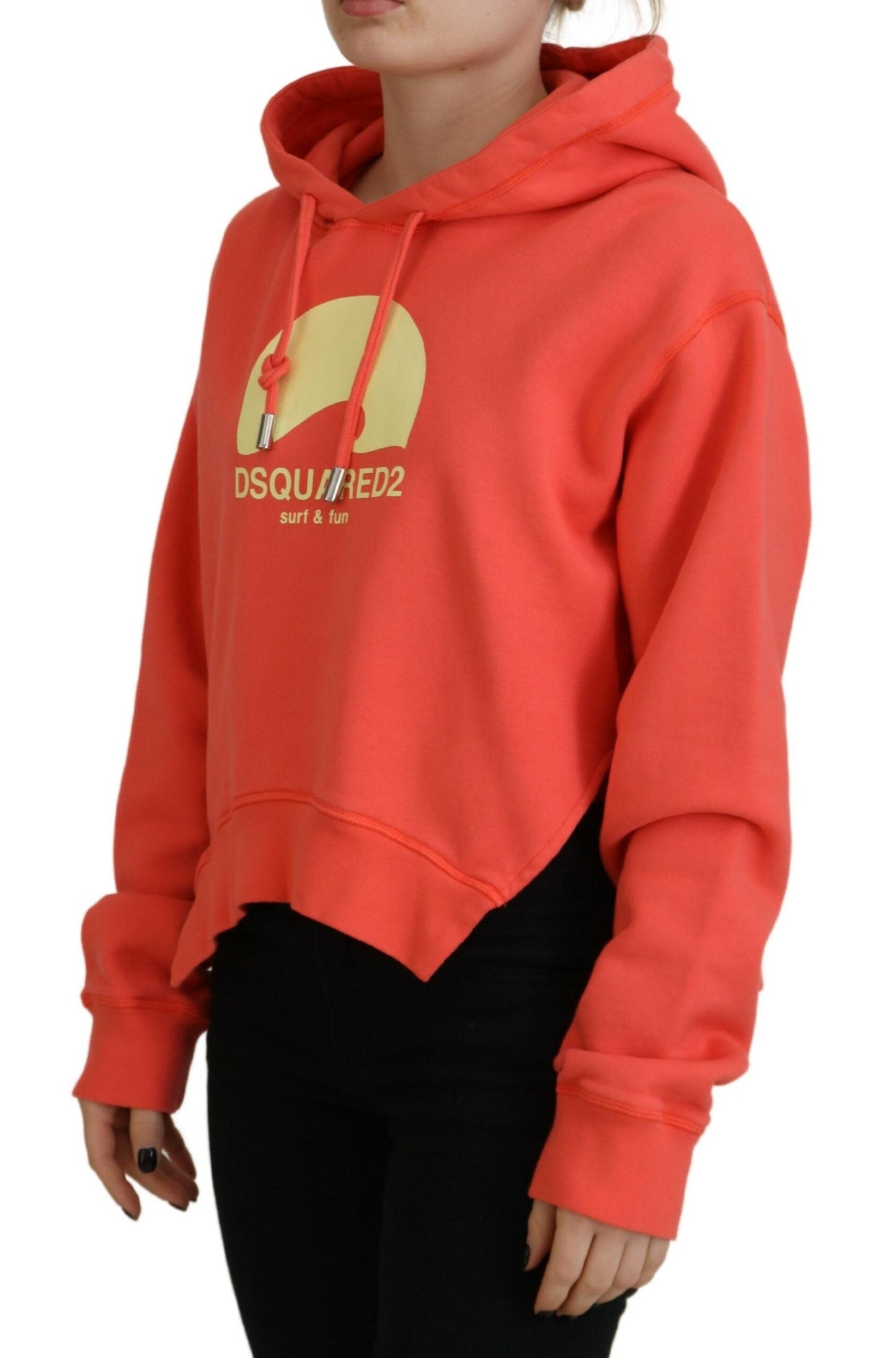 Dsquared�� Pink Logo Print Cotton Hoodie Sweatshirt Women's Sweater (Pre-Owned)