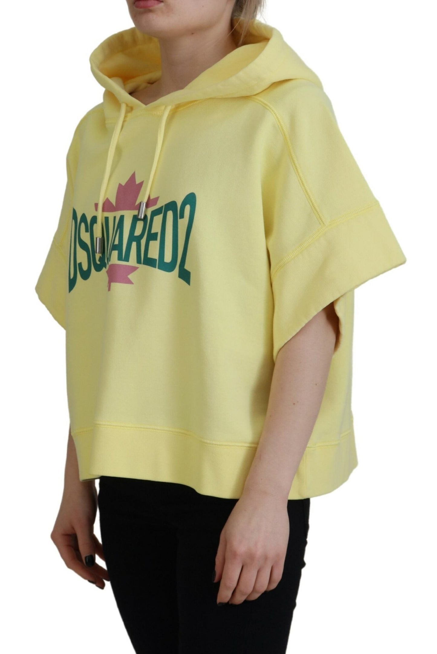 Dsquared�� Yellow Logo Print Cotton Hoodie Sweatshirt Women's Sweater (Pre-Owned)