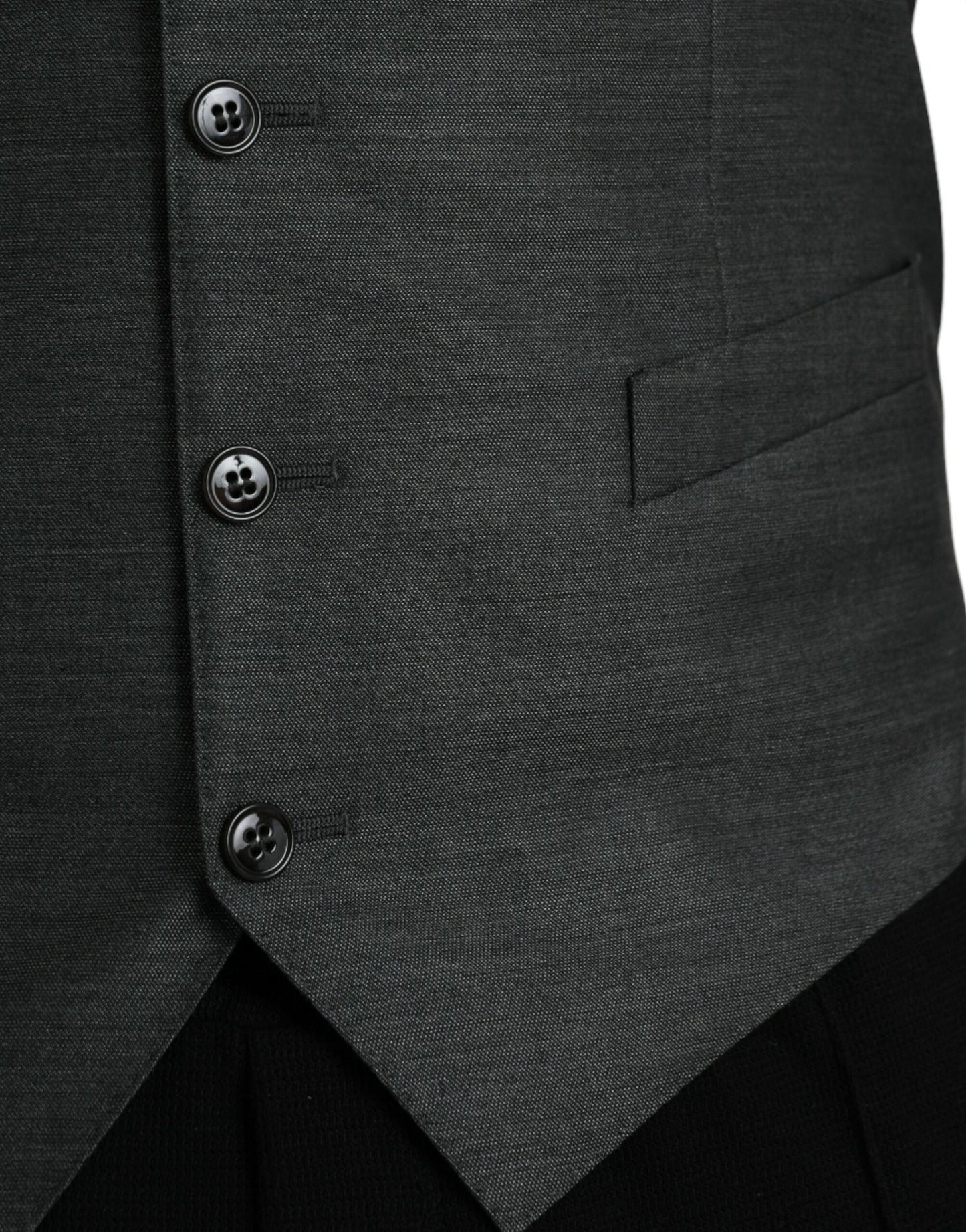 Dolce & Gabbana Gray Wool Formal Dress Waistcoat Men's Vest