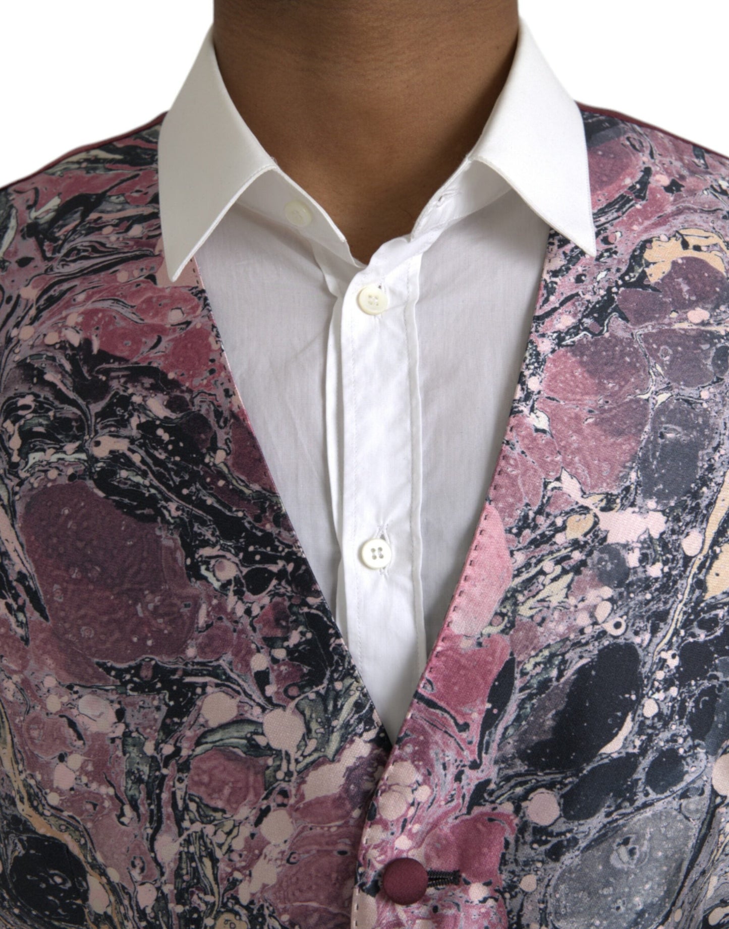 Dolce & Gabbana Multicolor Galaxy Silk Waistcoat Formal Men's Vest