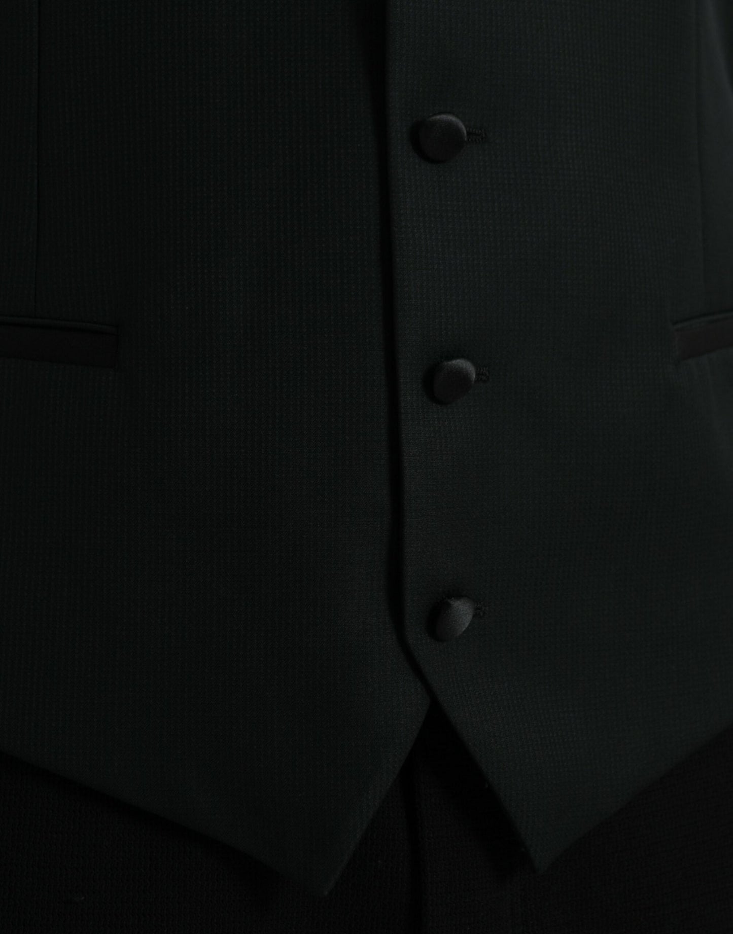 Dolce & Gabbana Black Wool Waistcoat Dress Formal Men's Vest
