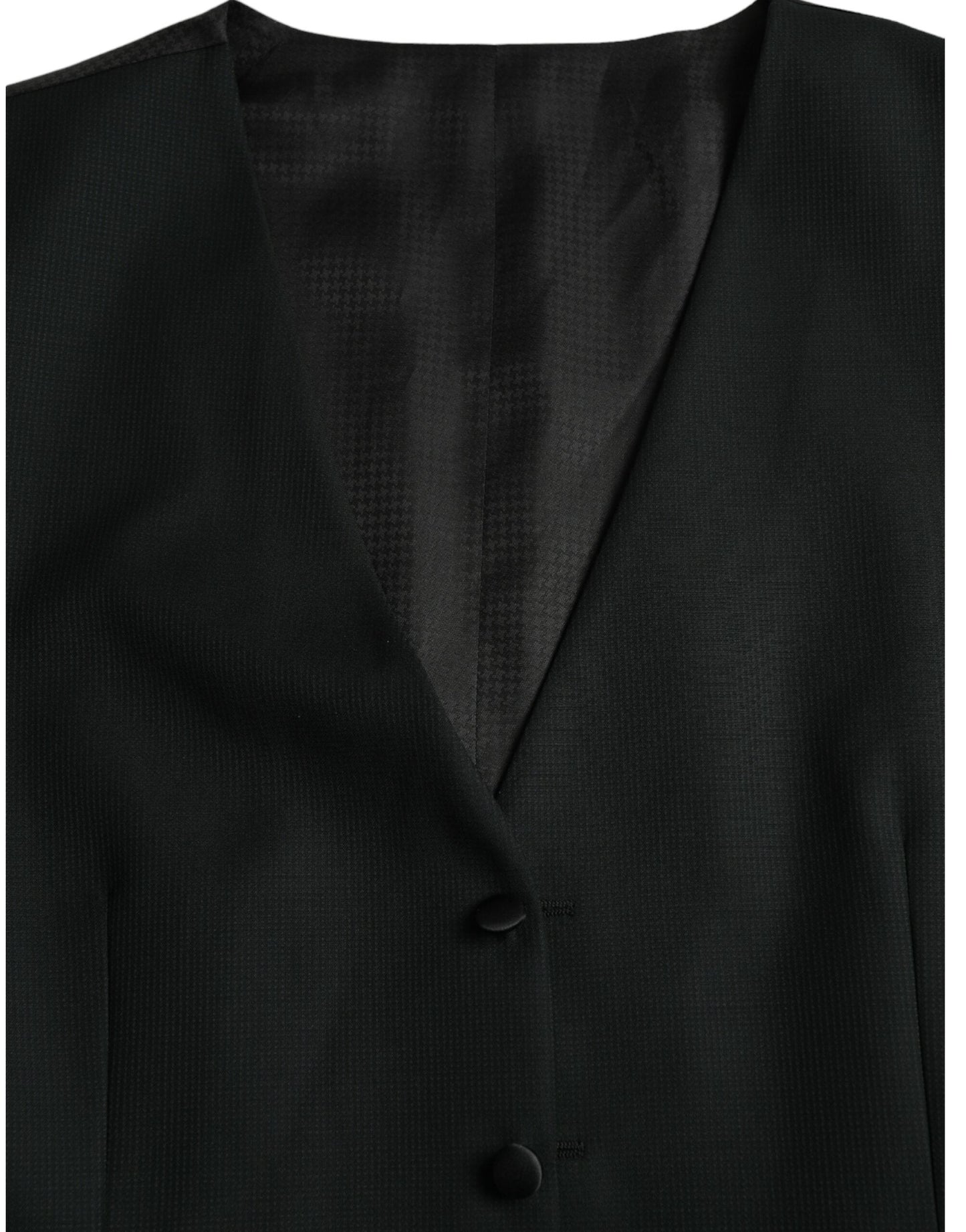 Dolce & Gabbana Black Wool Waistcoat Dress Formal Men's Vest