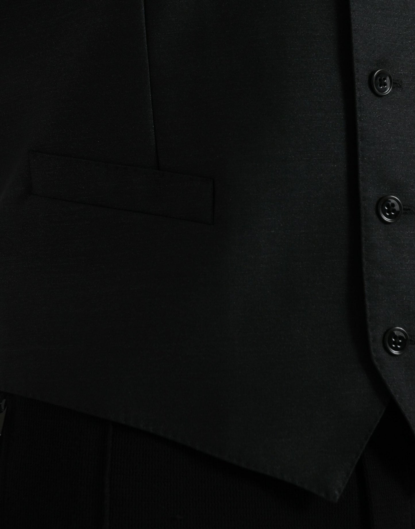 Dolce & Gabbana Black Wool Waistcoat Dress Formal Men's Vest