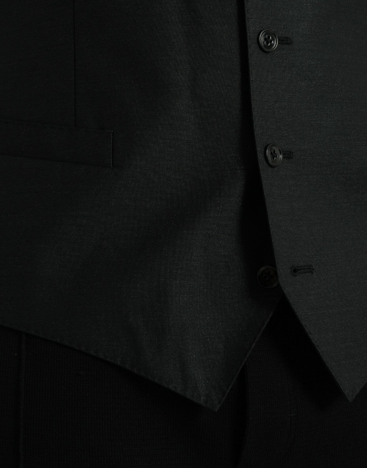 Dolce & Gabbana Black Wool Waistcoat Dress Formal Men's Vest
