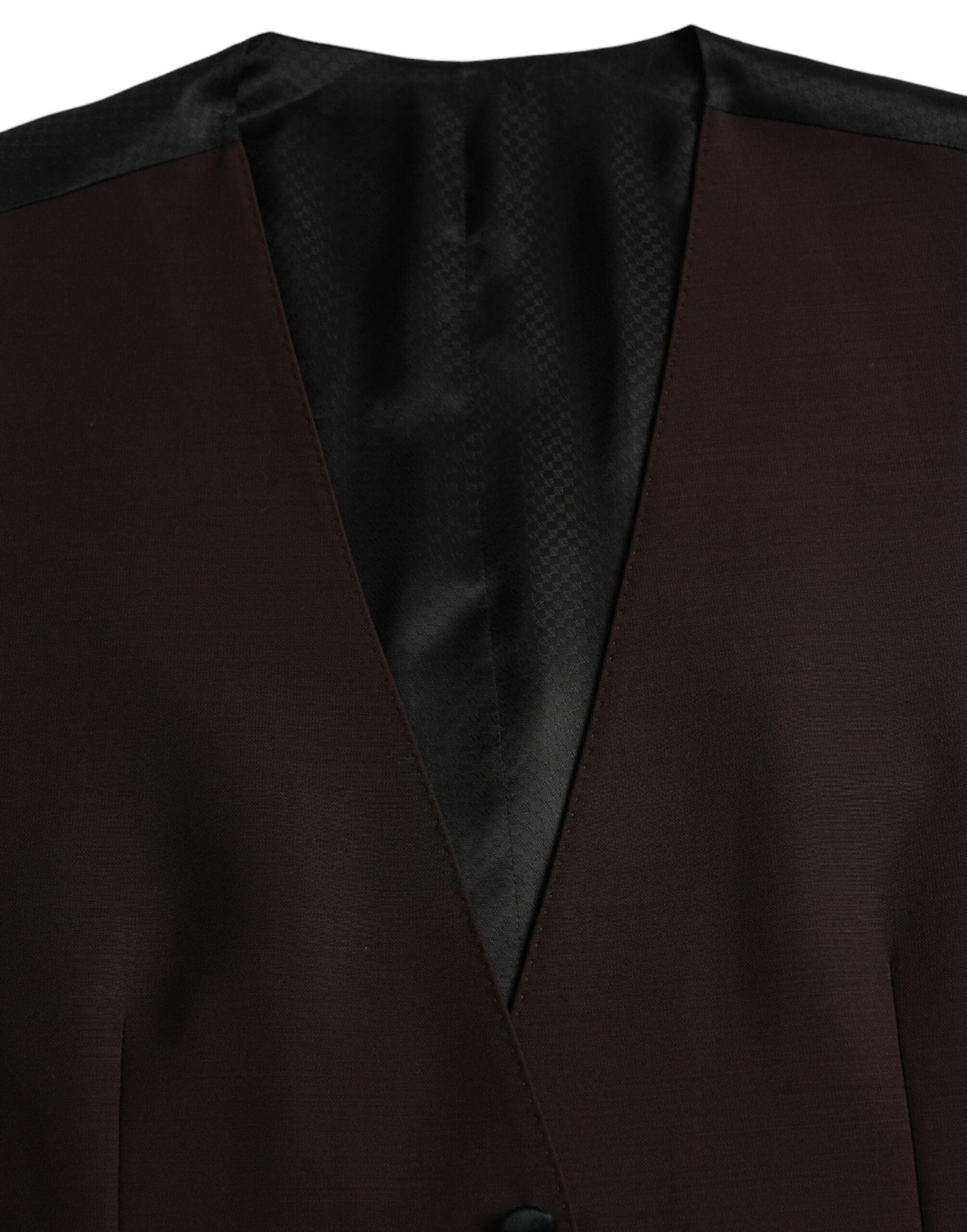 Dolce & Gabbana Brown Wool Waistcoat Dress Formal Men's Vest