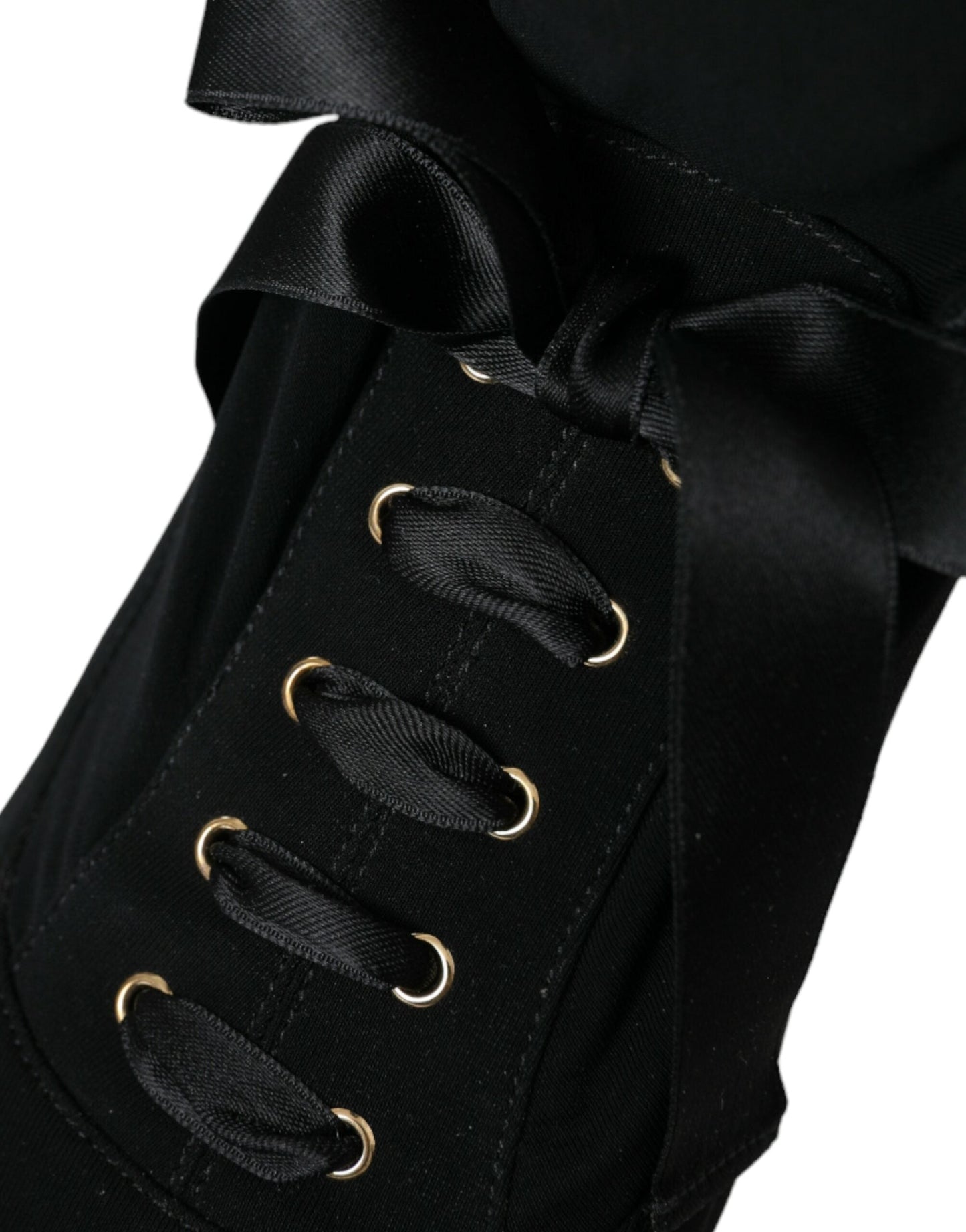 Dolce & Gabbana Black Stiletto Heels Mid Calf Boots Women's Shoes