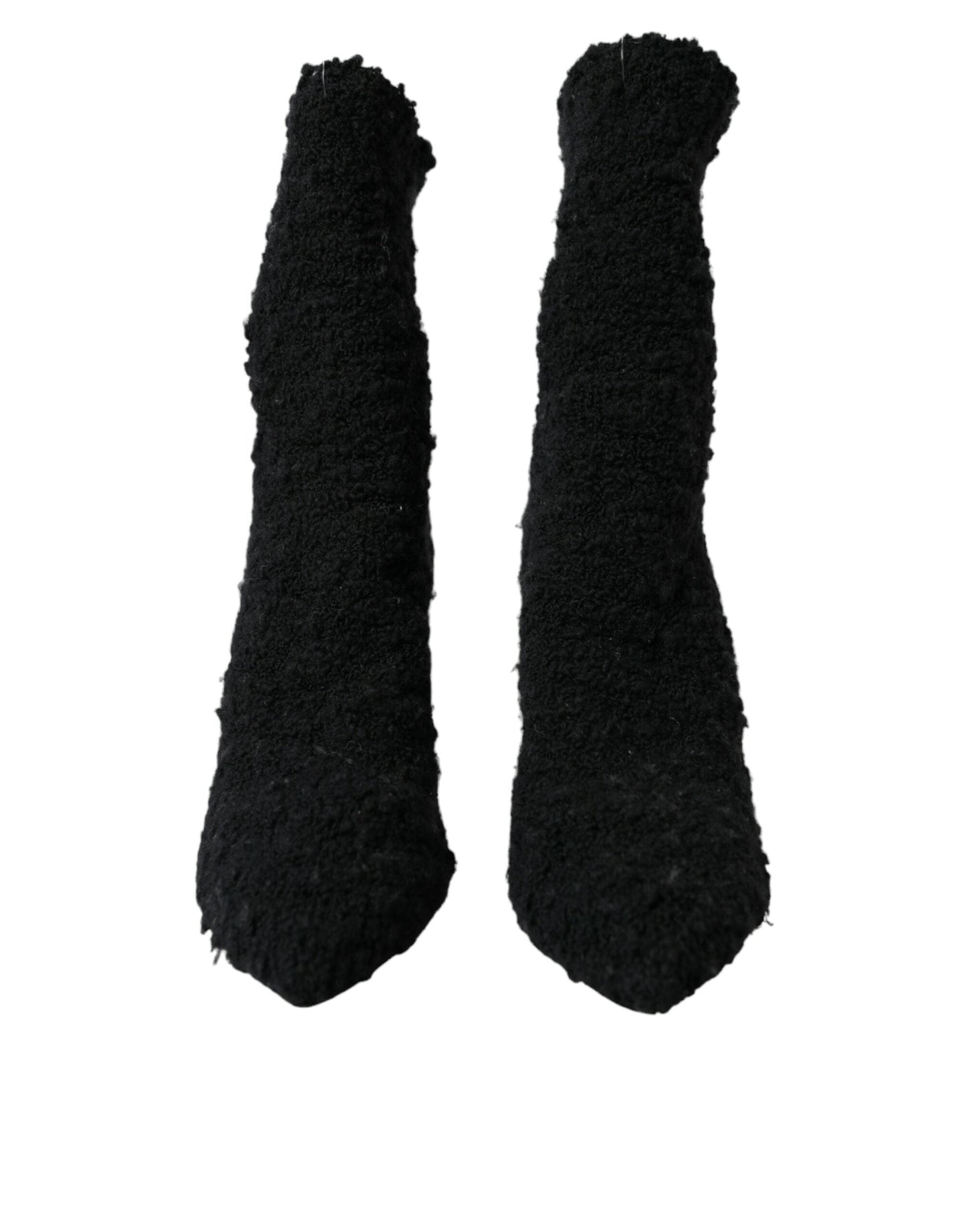Dolce & Gabbana Black Stiletto Heels Mid Calf Boots Women's Shoes