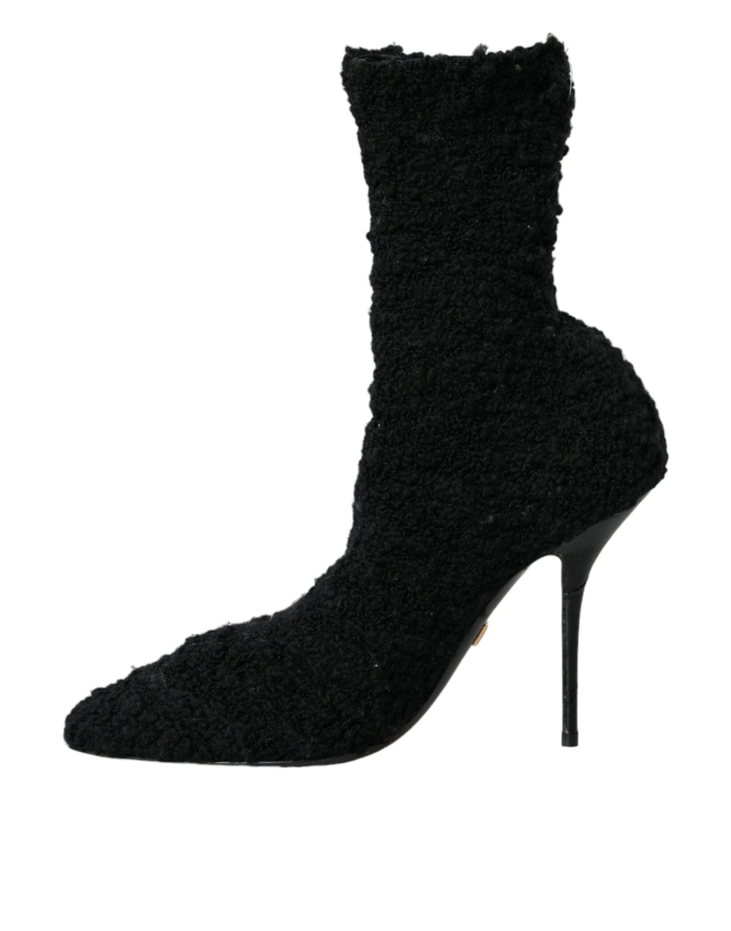 Dolce & Gabbana Black Stiletto Heels Mid Calf Boots Women's Shoes