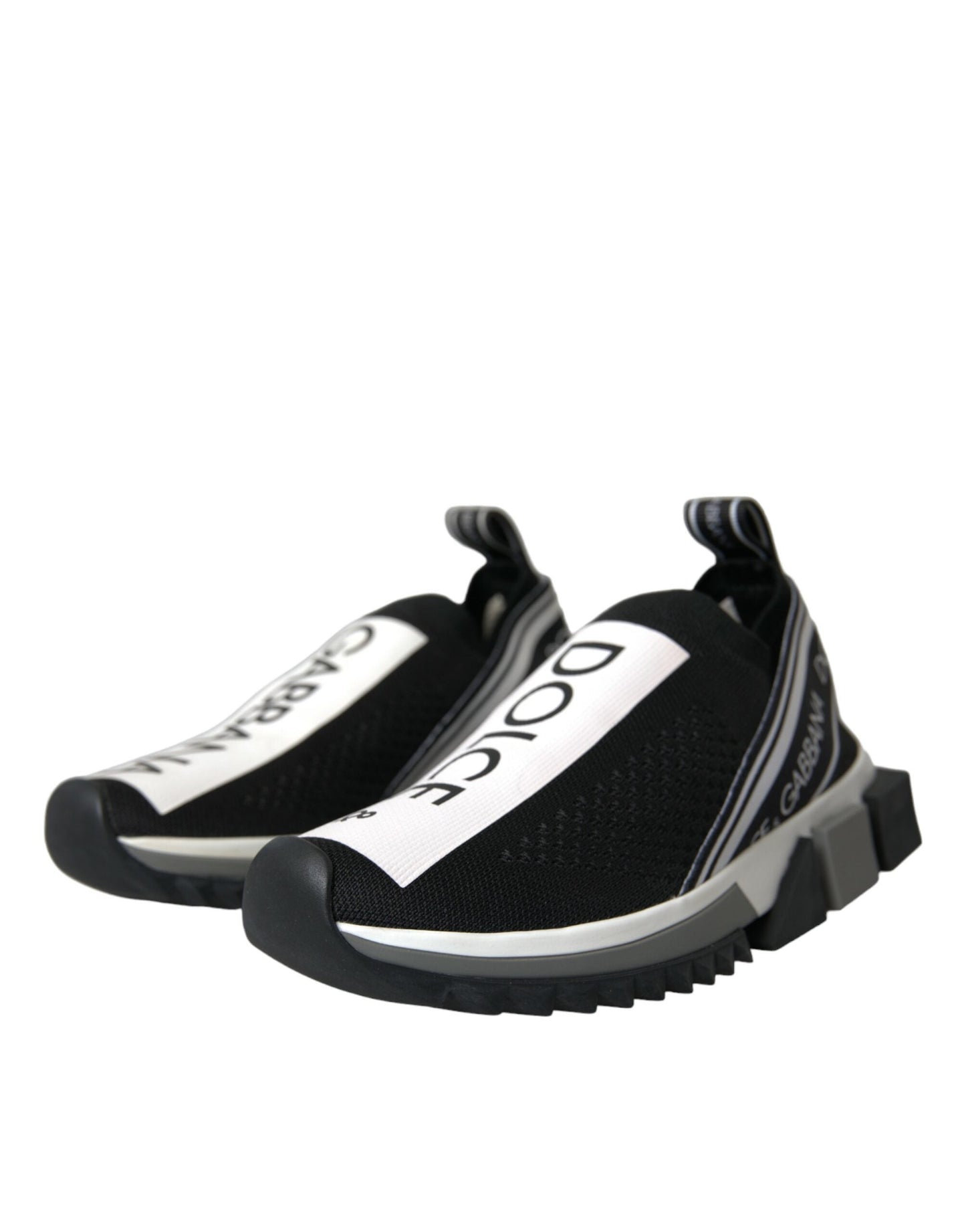Dolce & Gabbana Black White Slip On Sorrento Sneakers Women's Shoes (Pre-Owned)