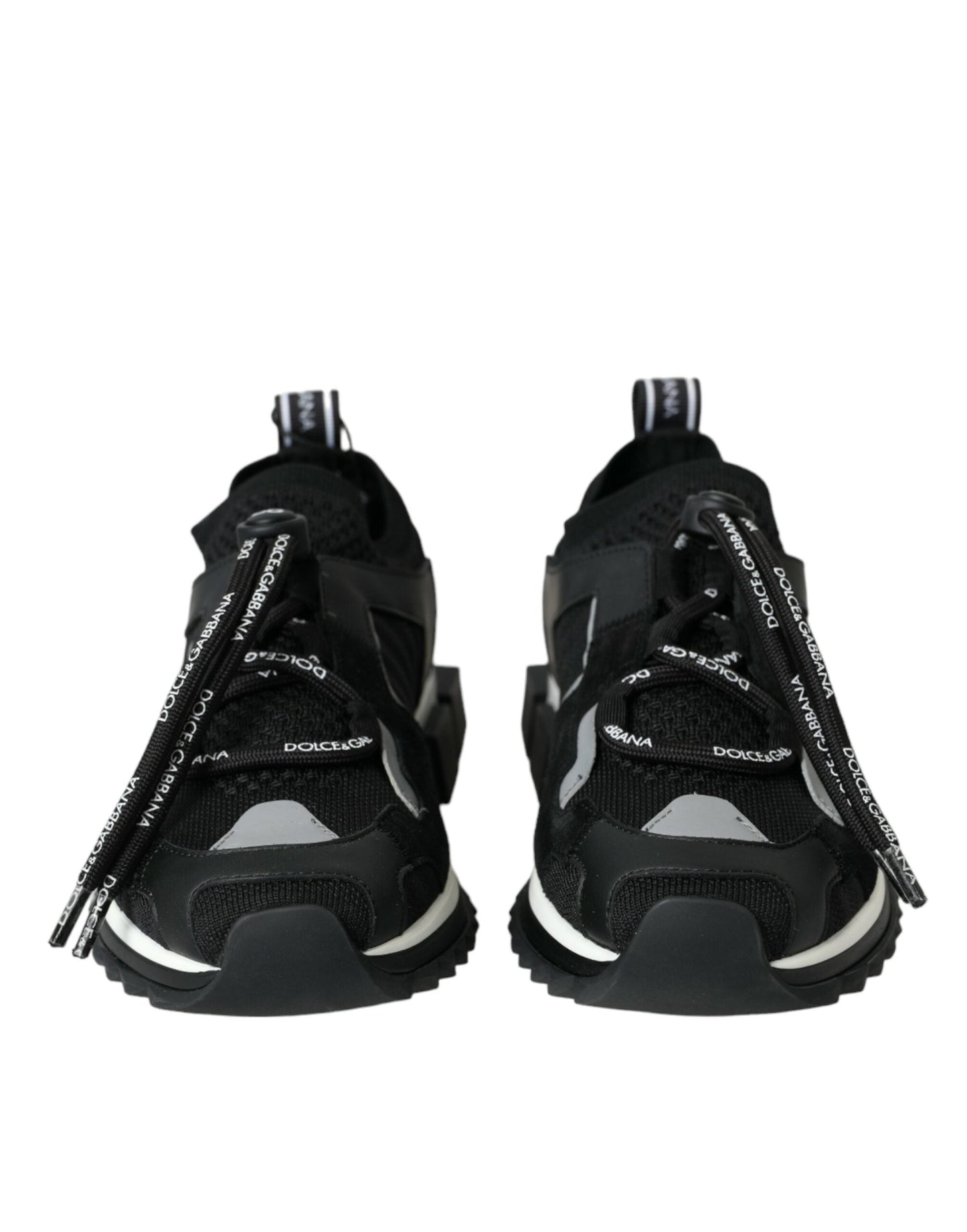 Dolce & Gabbana Black Mesh Sorrento Trekking Sneakers Women's Shoes