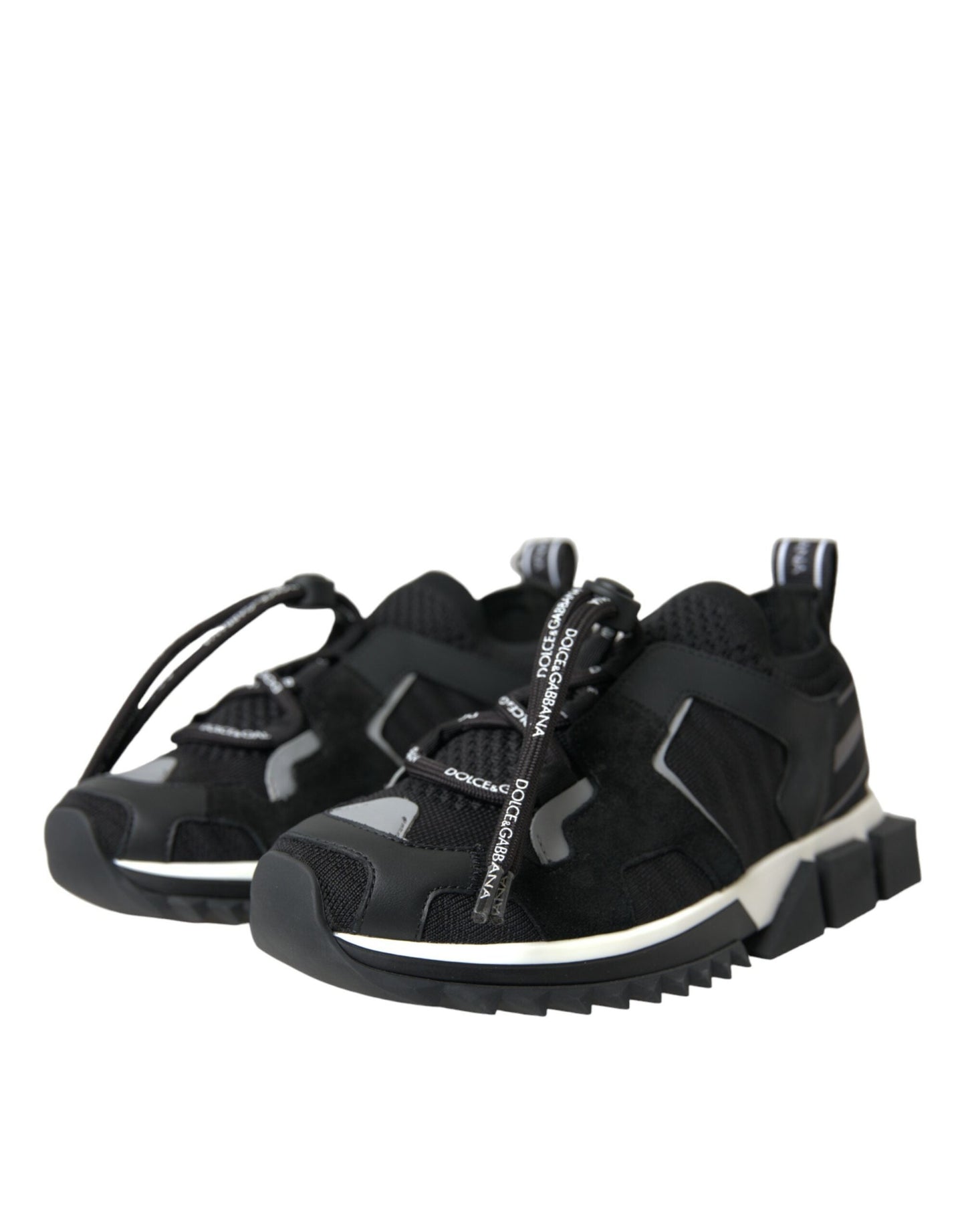 Dolce & Gabbana Black Mesh Sorrento Trekking Sneakers Women's Shoes