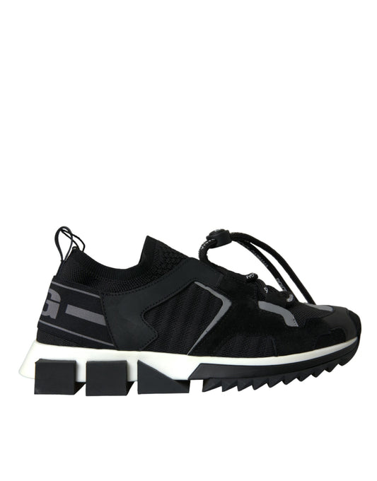 Dolce & Gabbana Black Mesh Sorrento Trekking Sneakers Women's Shoes