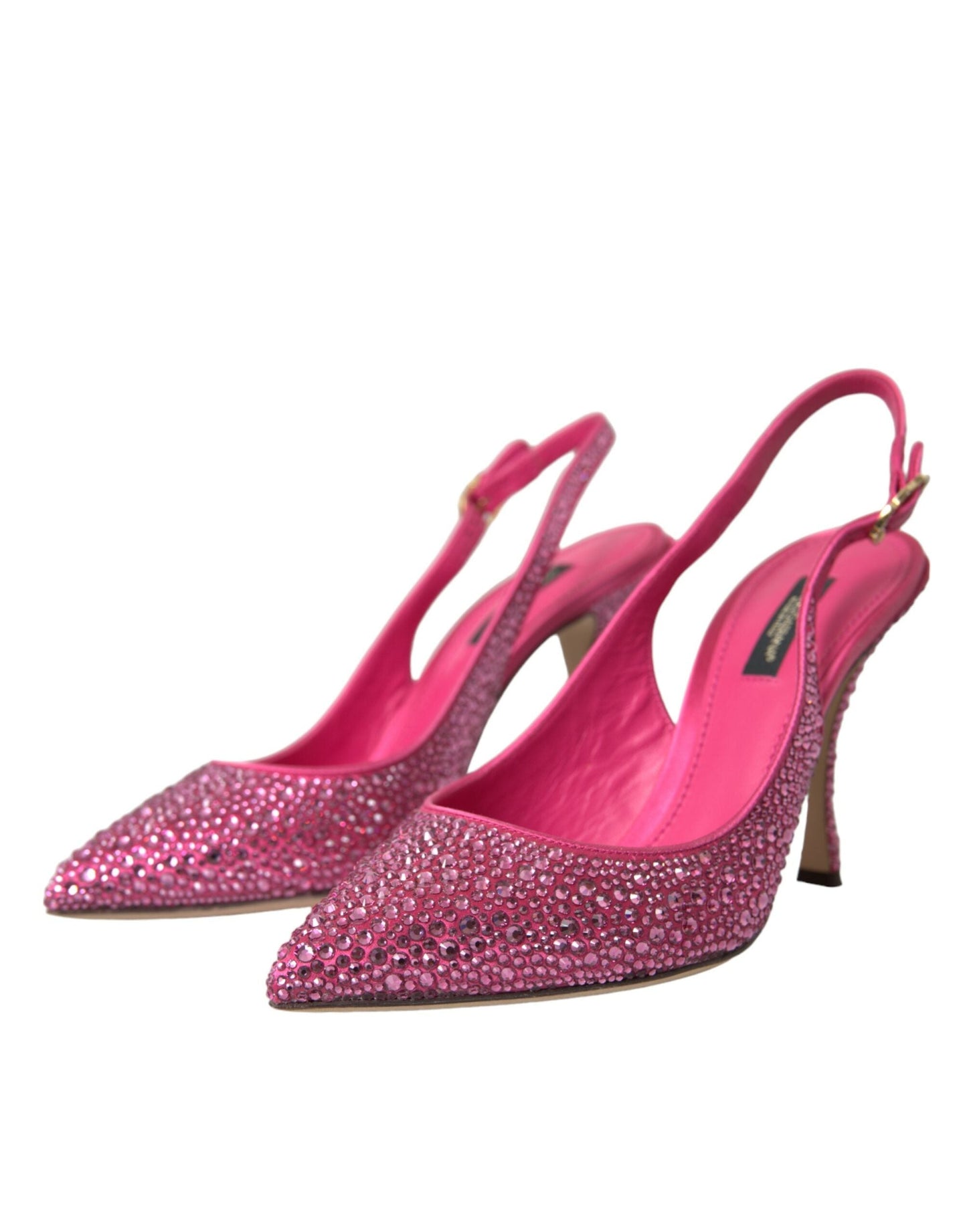Dolce & Gabbana Pink Slingbacks Crystal Pumps Women's Shoes