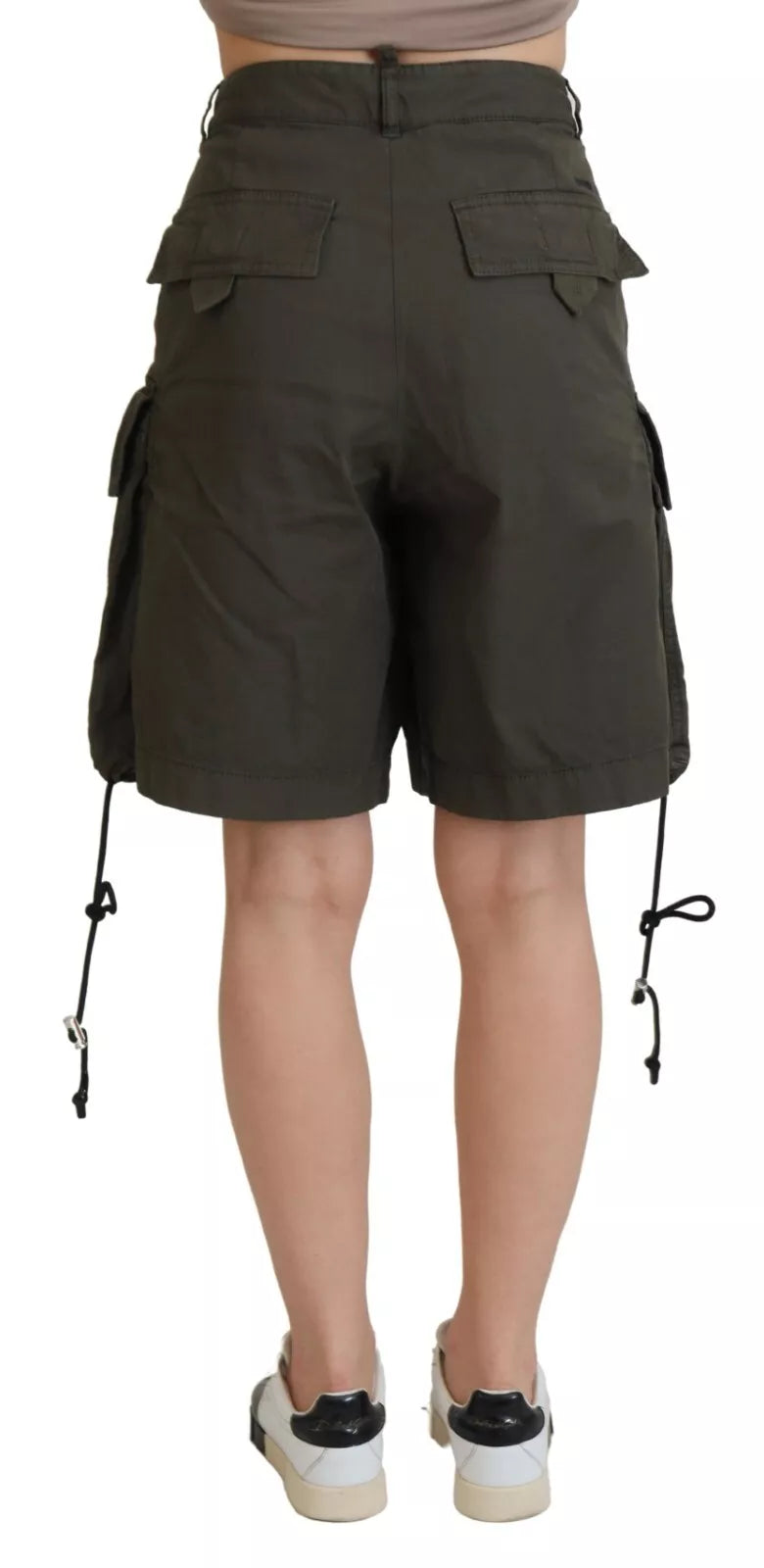 Dsquared�� Green High Waist Cargo Bermuda Women Women's Shorts (Pre-Owned)