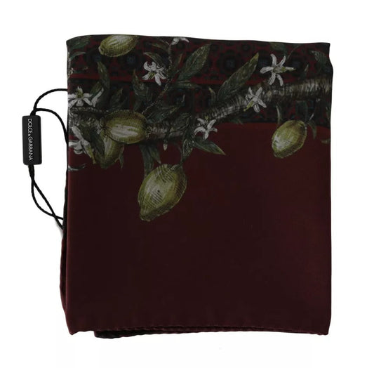 Dolce & Gabbana Bordeaux 100% Silk Floral Wrap Women Women's Scarf (Pre-Owned)