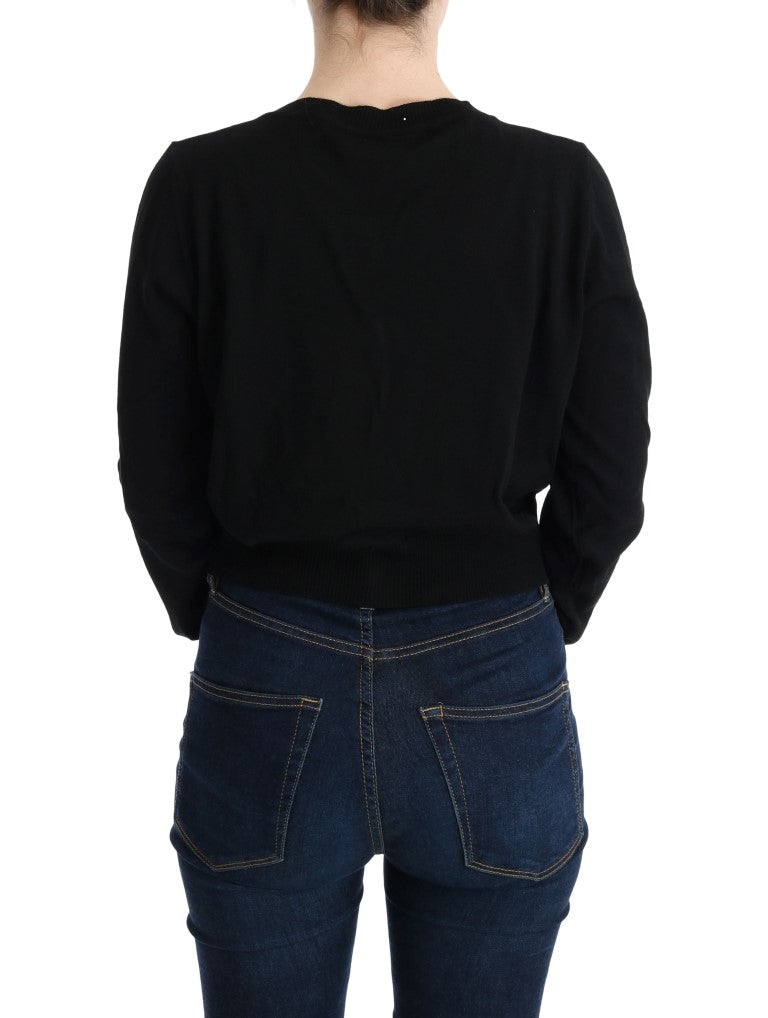 MARGHI LO' Black Wool Blouse Women's Sweater