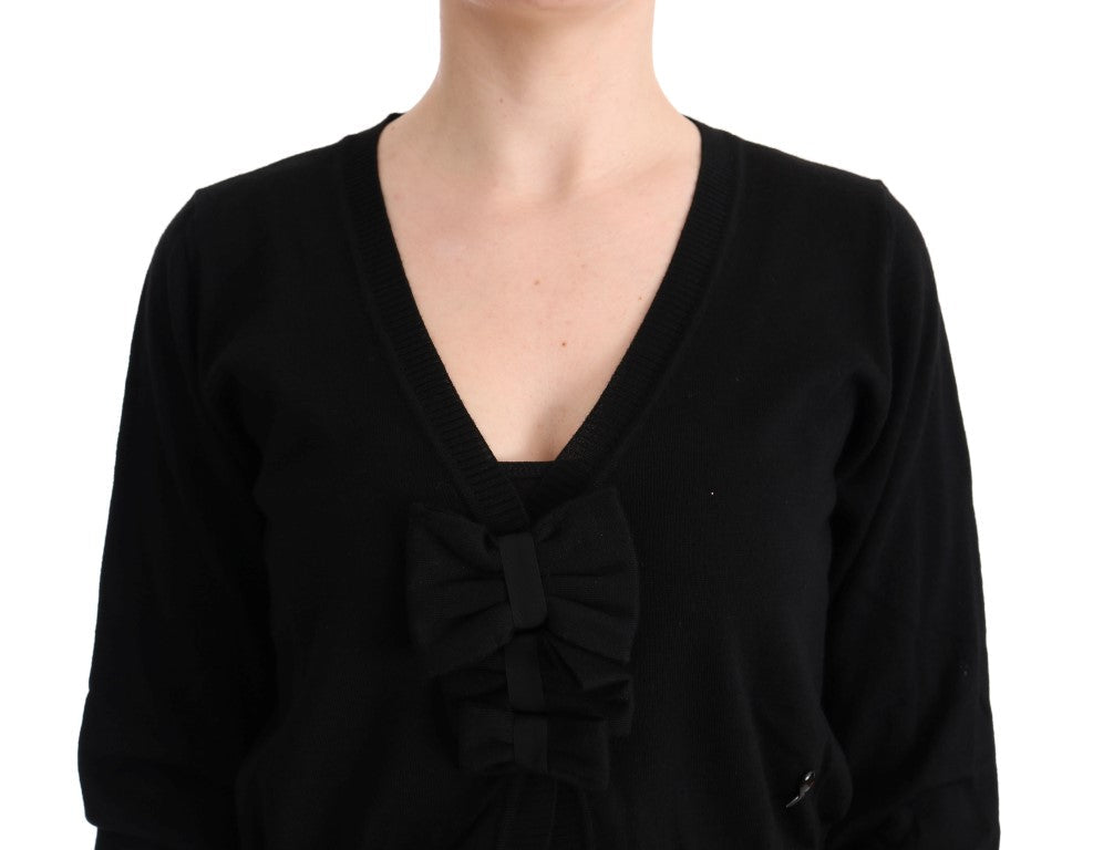 MARGHI LO' Black Wool Blouse Women's Sweater