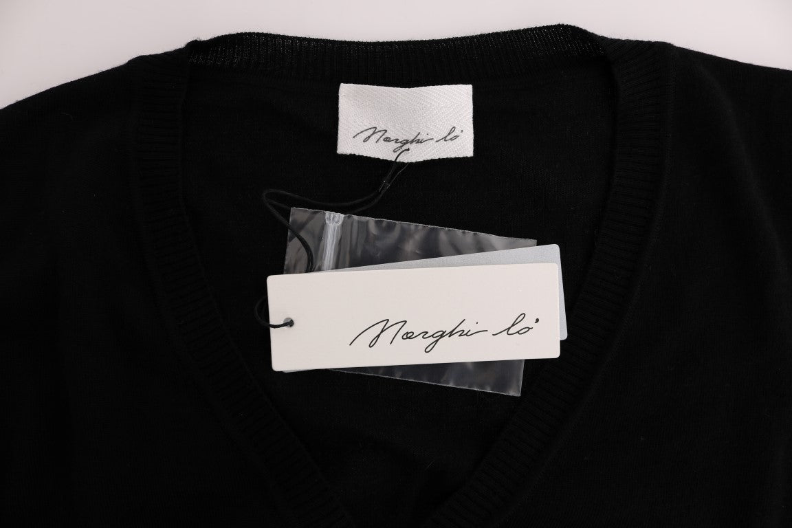 MARGHI LO' Black Wool Blouse Women's Sweater