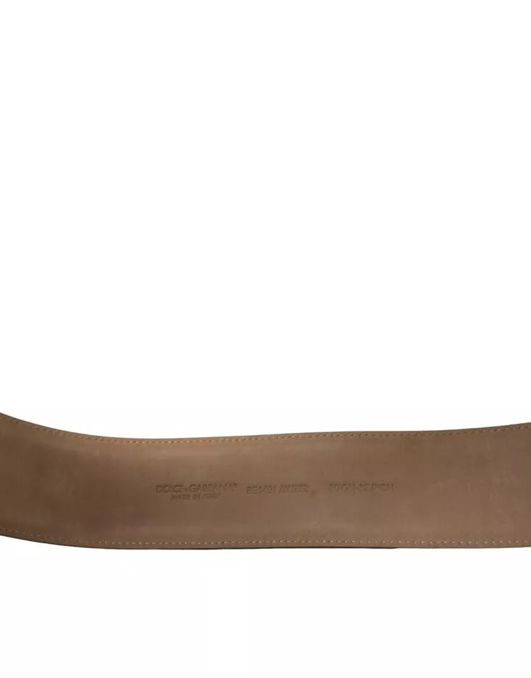 Dolce & Gabbana Black Leather Gold Oval Metal Buckle Women's Belt (Pre-Owned)